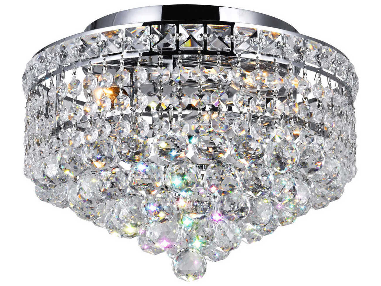 CWI Lighting Luminous 3-Light Chrome Traditional Flush Mount
