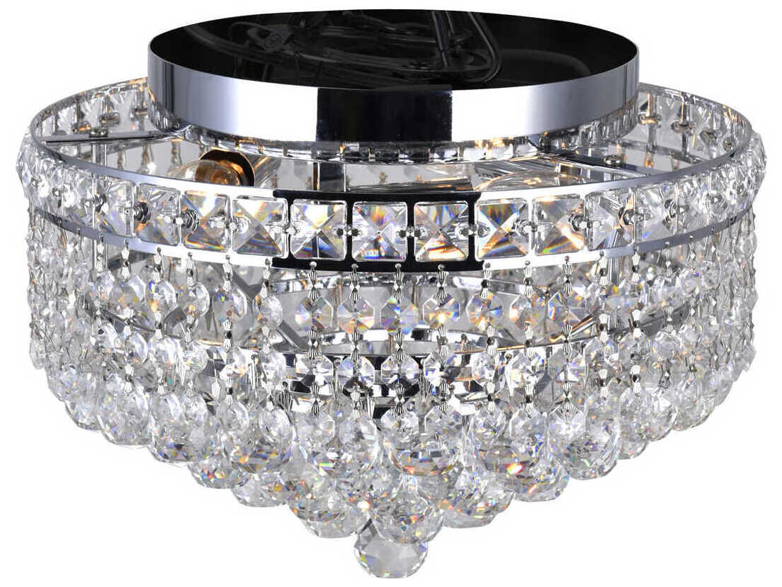 CWI Lighting Luminous 3-Light Chrome Traditional Flush Mount