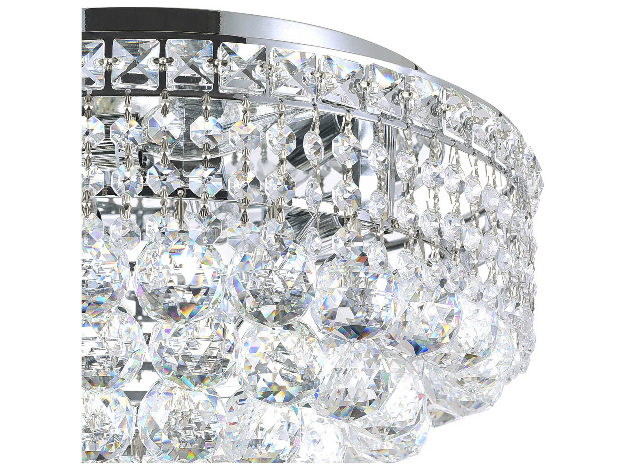 CWI Lighting Luminous 5-Light Chrome Traditional Flush Mount