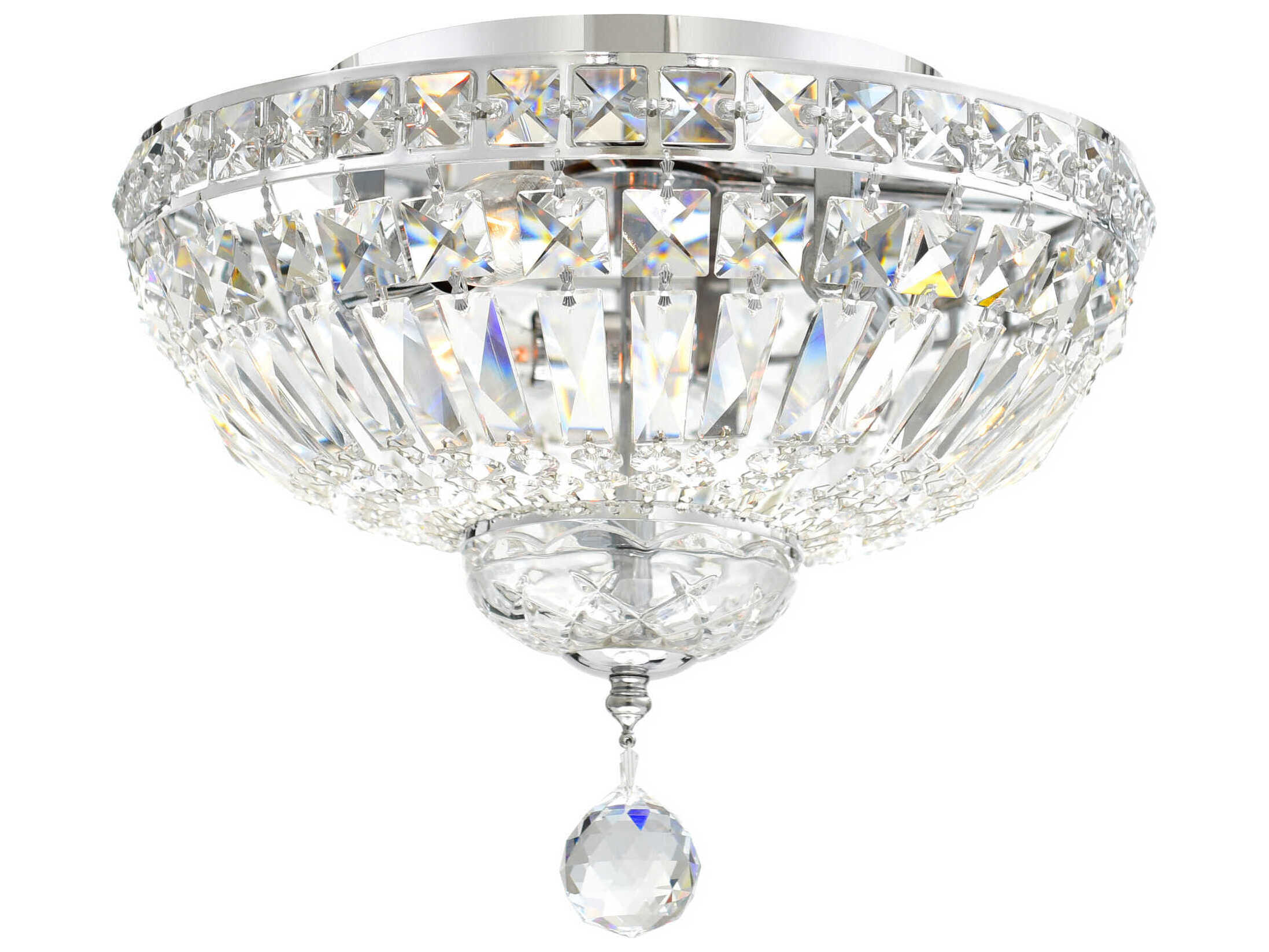 CWI Lighting Stefania 3-Light Chrome Traditional Flush Mount