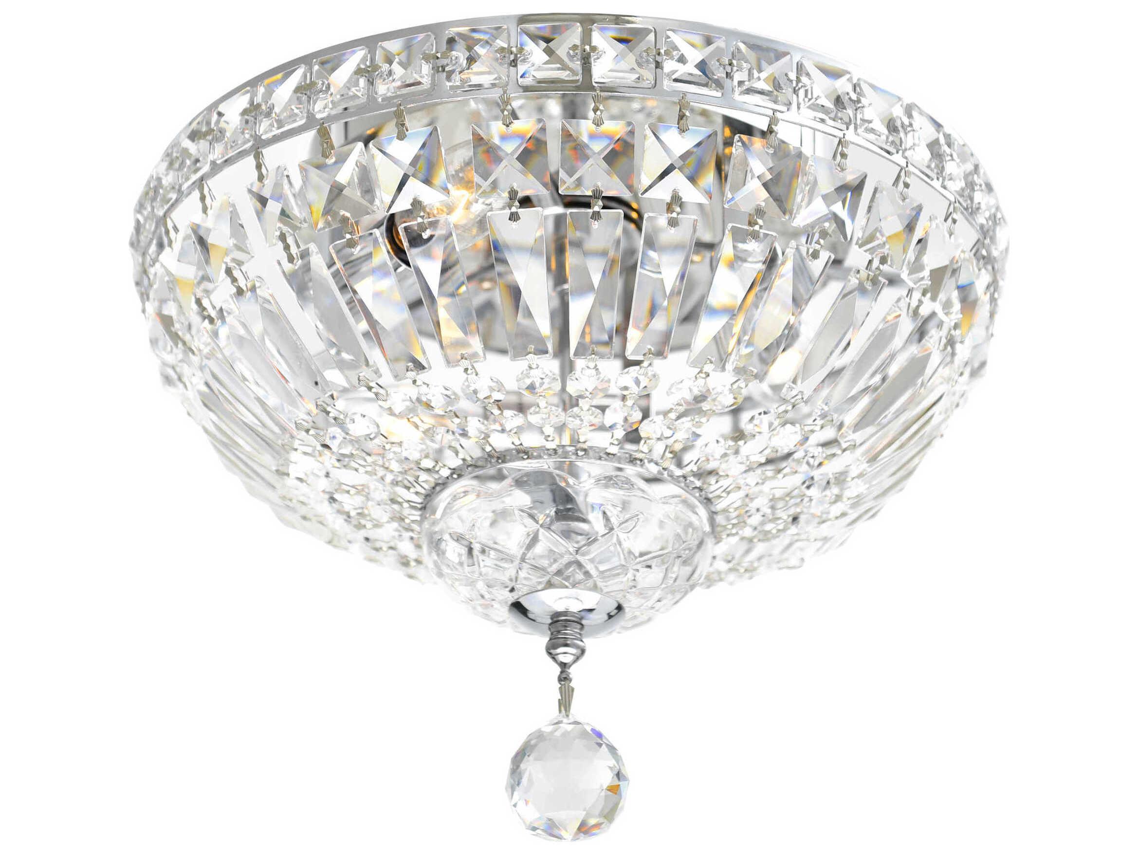 CWI Lighting Stefania 3-Light Chrome Traditional Flush Mount
