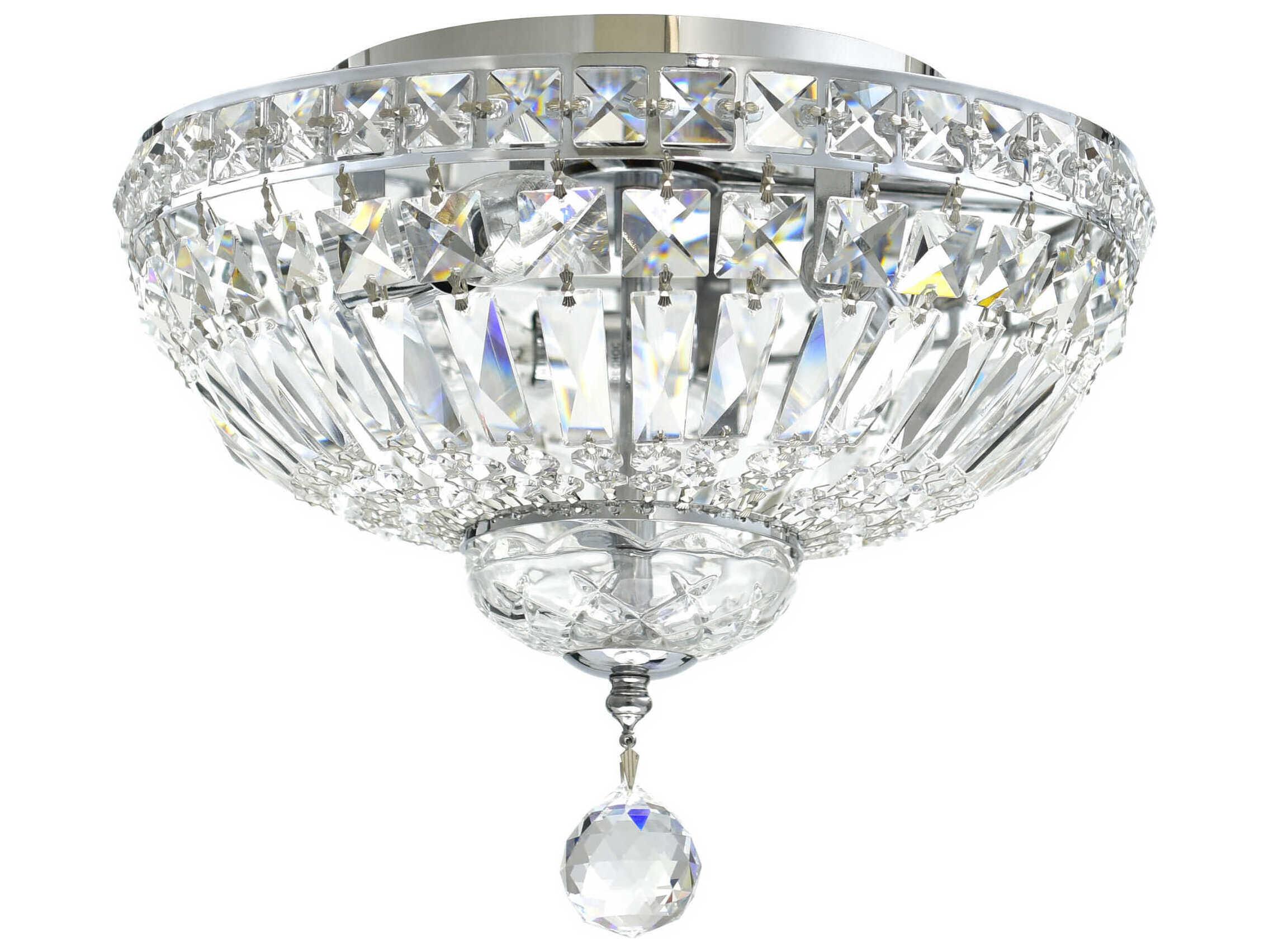 CWI Lighting Stefania 3-Light Chrome Traditional Flush Mount