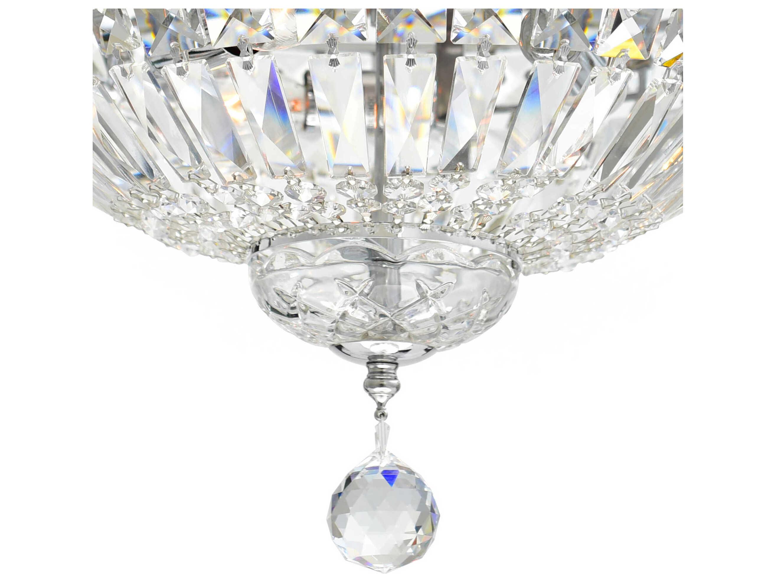 CWI Lighting Stefania 3-Light Chrome Traditional Flush Mount