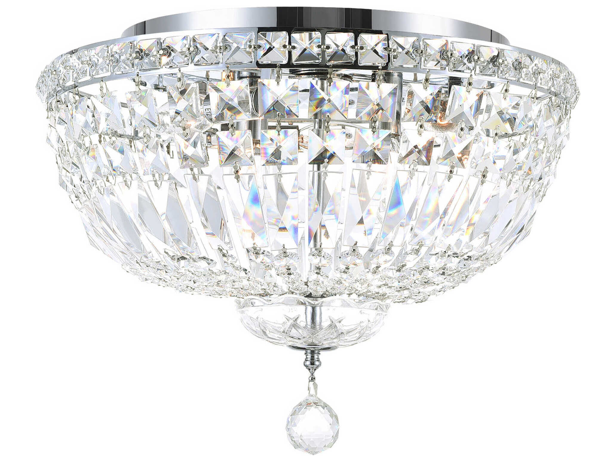 CWI Lighting Stefania 5-Light Chrome Traditional Flush Mount