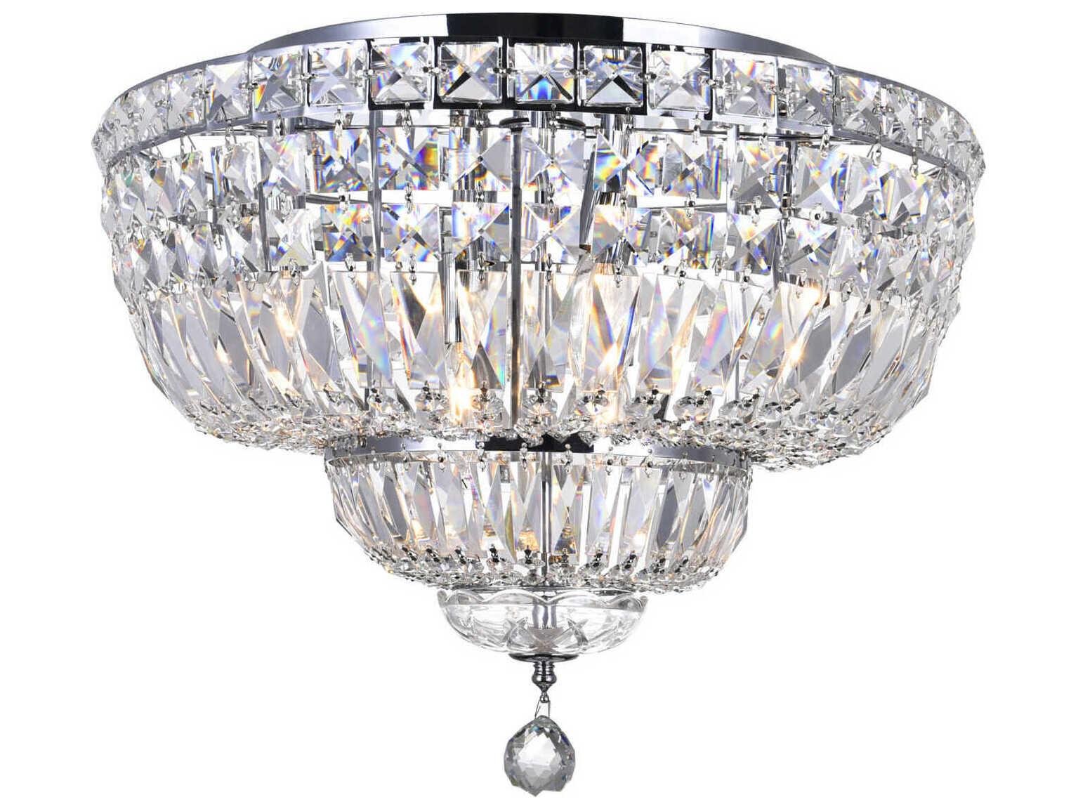 CWI Lighting Stefania 8-Light Chrome Traditional Flush Mount