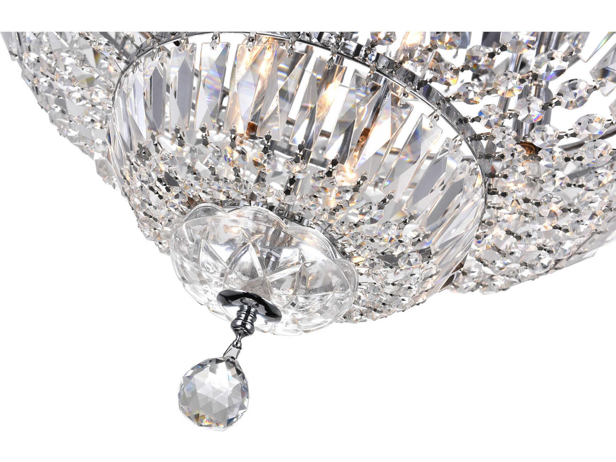 CWI Lighting Stefania 8-Light Chrome Traditional Flush Mount