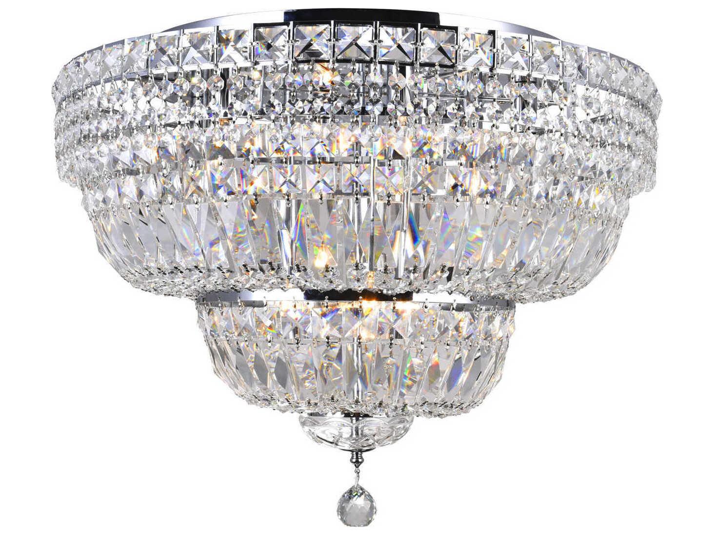 CWI Lighting Stefania 9-Light Chrome Traditional Flush Mount