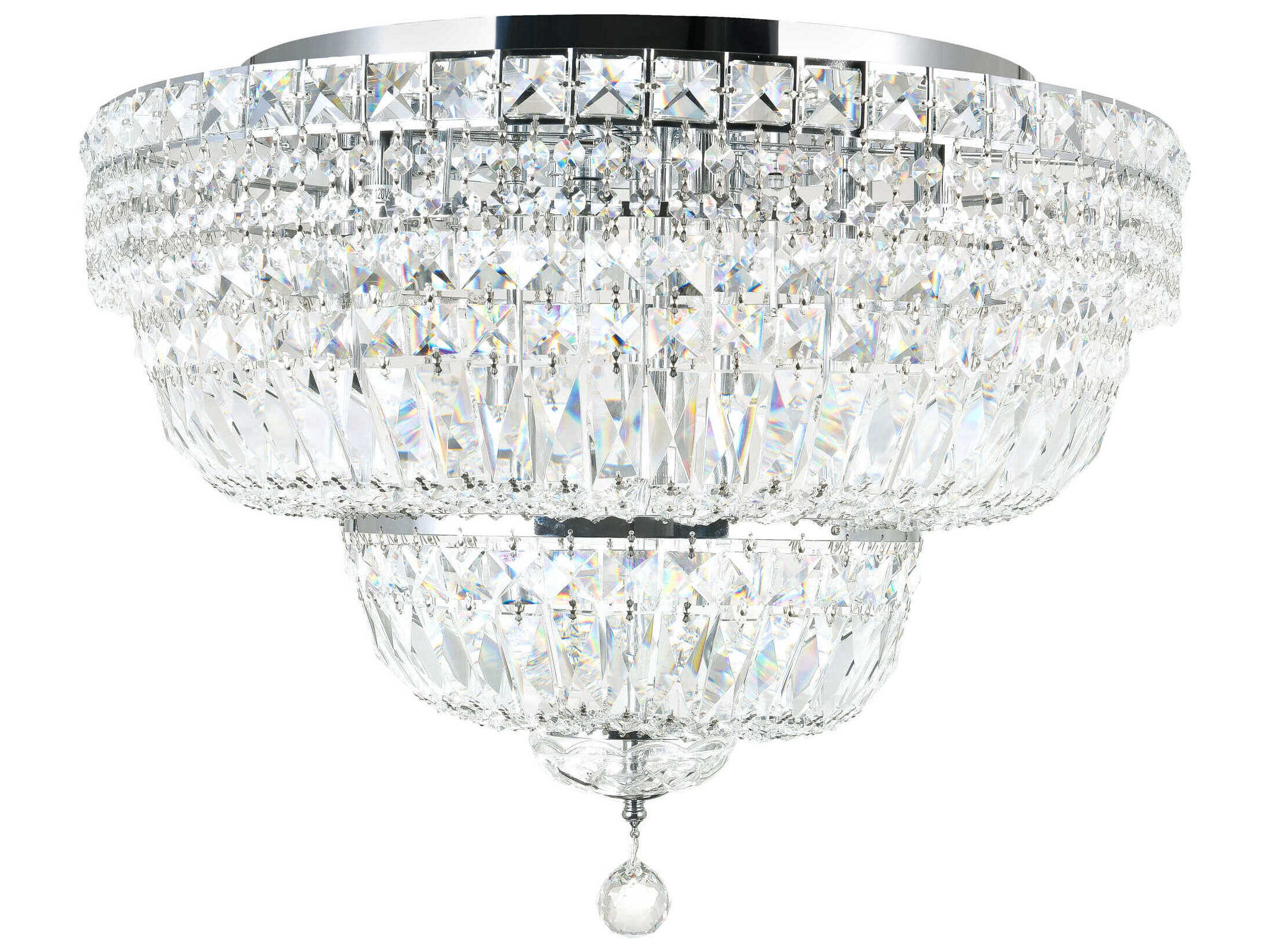 CWI Lighting Stefania 16-Light Chrome Traditional Flush Mount