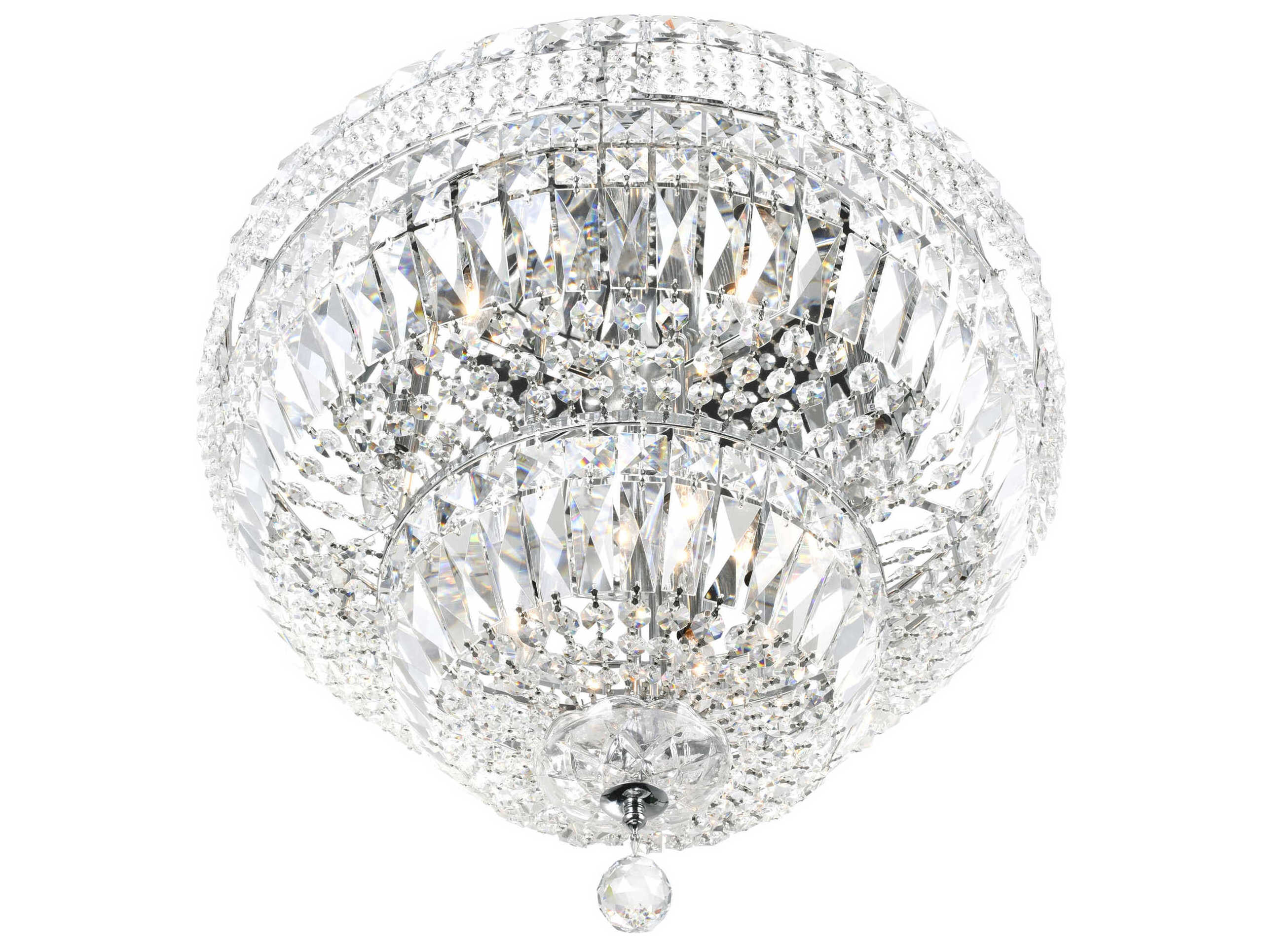 CWI Lighting Stefania 16-Light Chrome Traditional Flush Mount