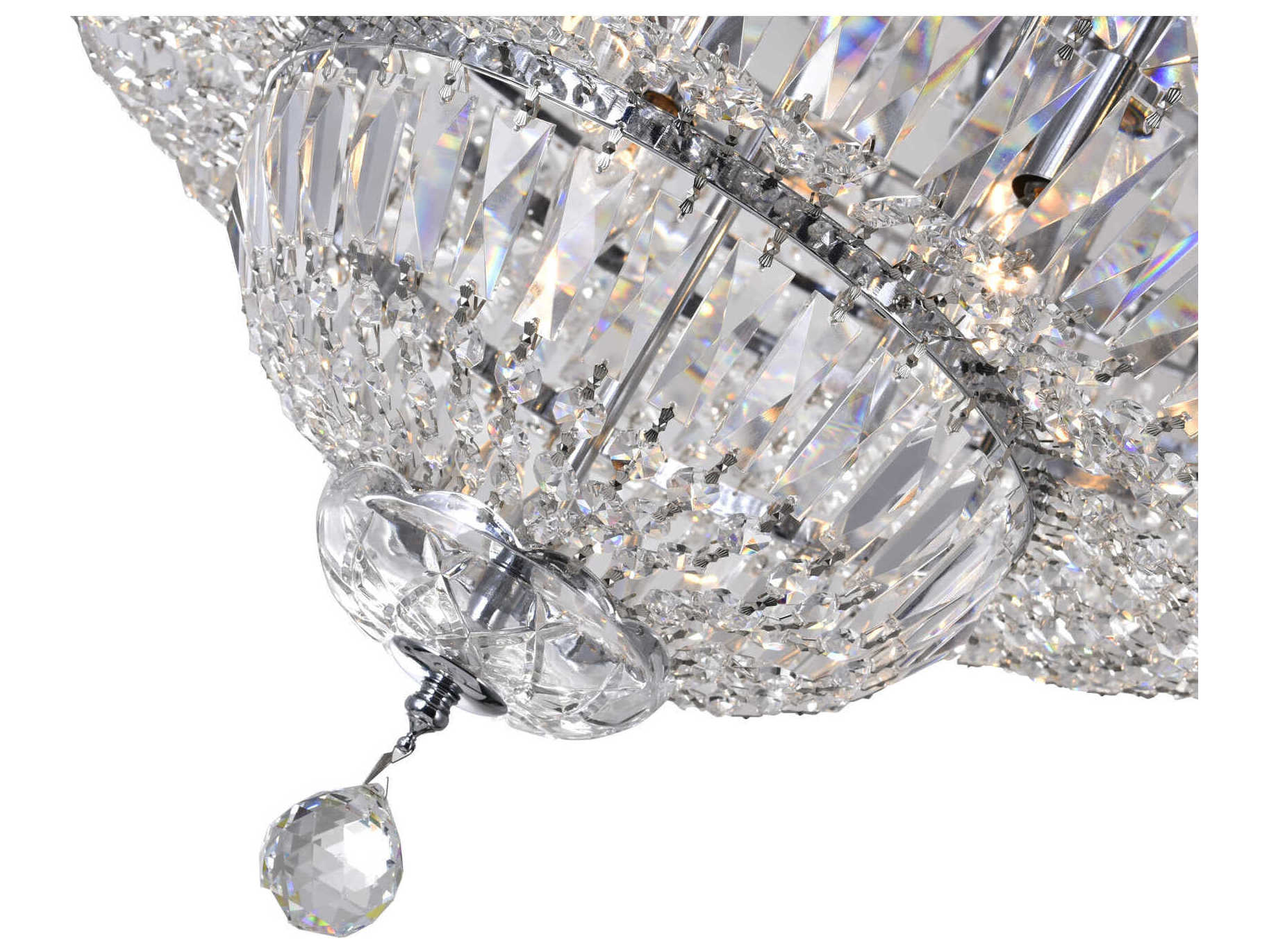 CWI Lighting Stefania 21-Light Chrome Traditional Flush Mount