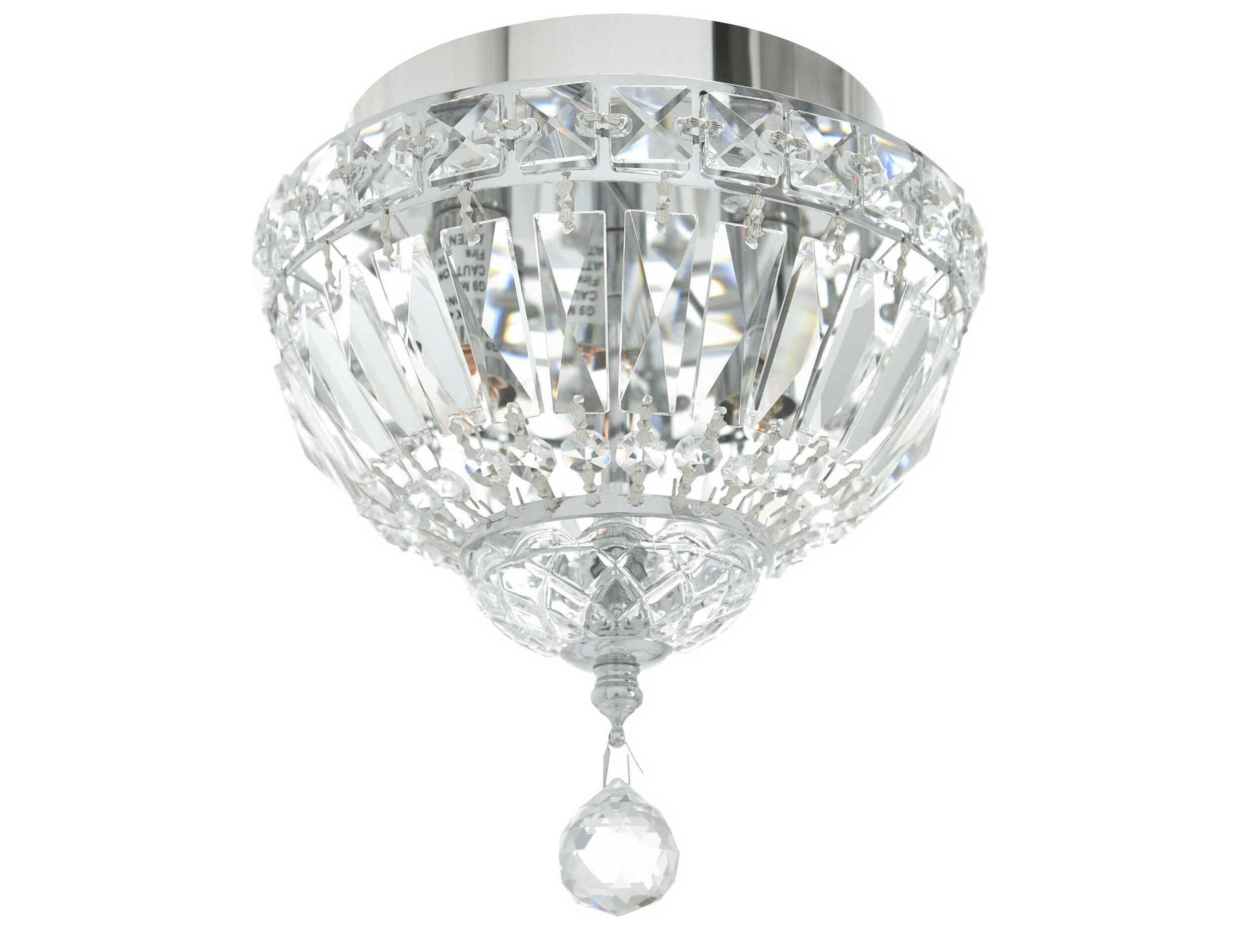 CWI Lighting Stefania 2-Light Chrome Traditional Flush Mount