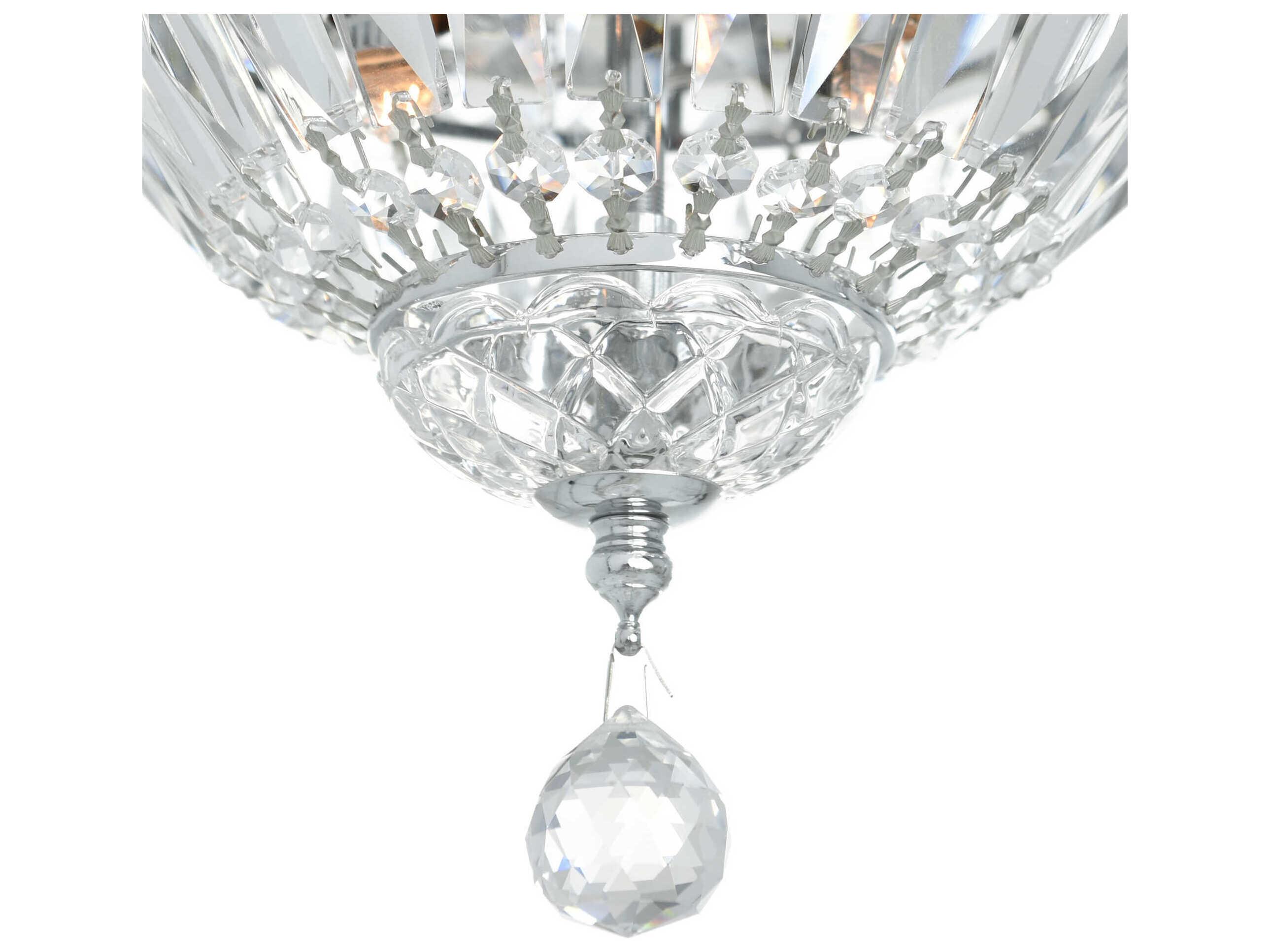 CWI Lighting Stefania 2-Light Chrome Traditional Flush Mount