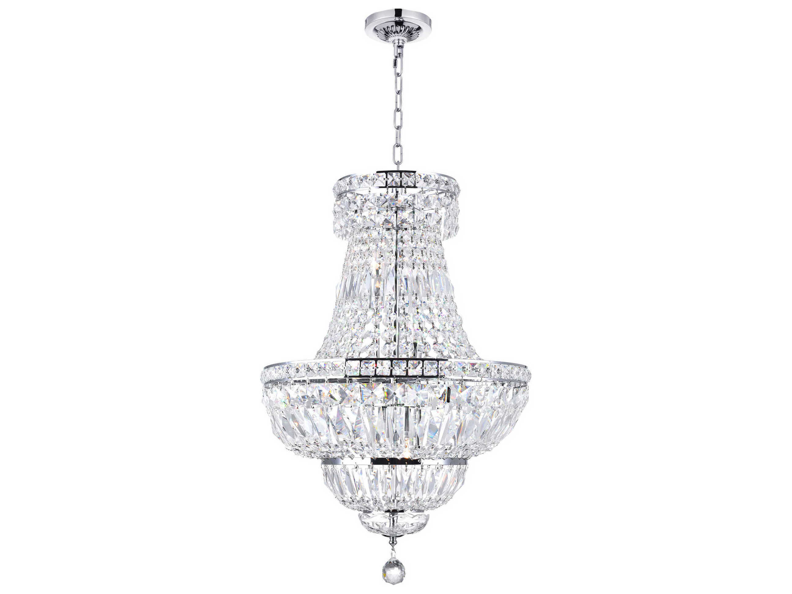 CWI Lighting Stefania 8-Light Chrome Traditional Empire Chandelier