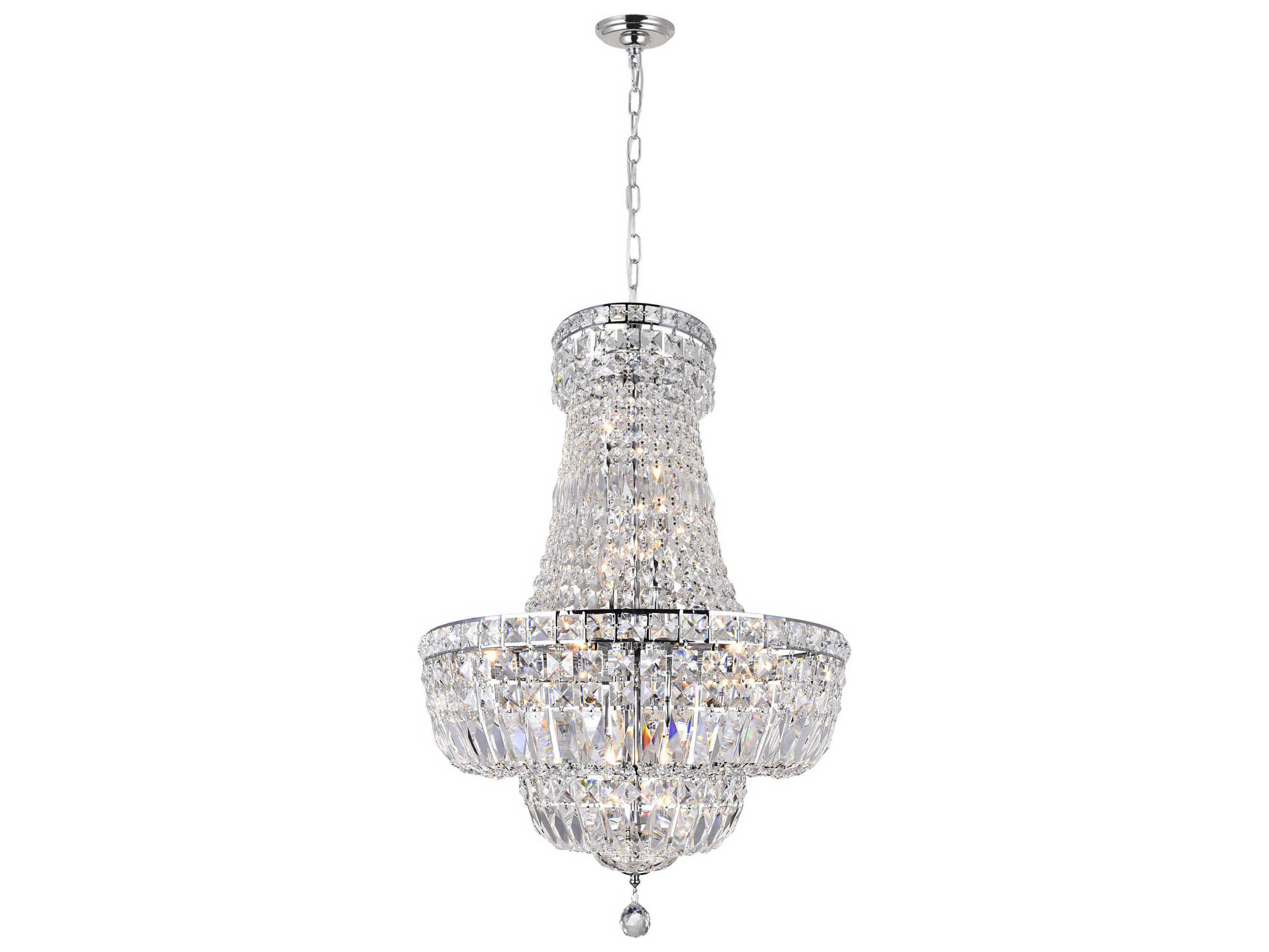 CWI Lighting Stefania 13-Light Chrome Traditional Empire Chandelier