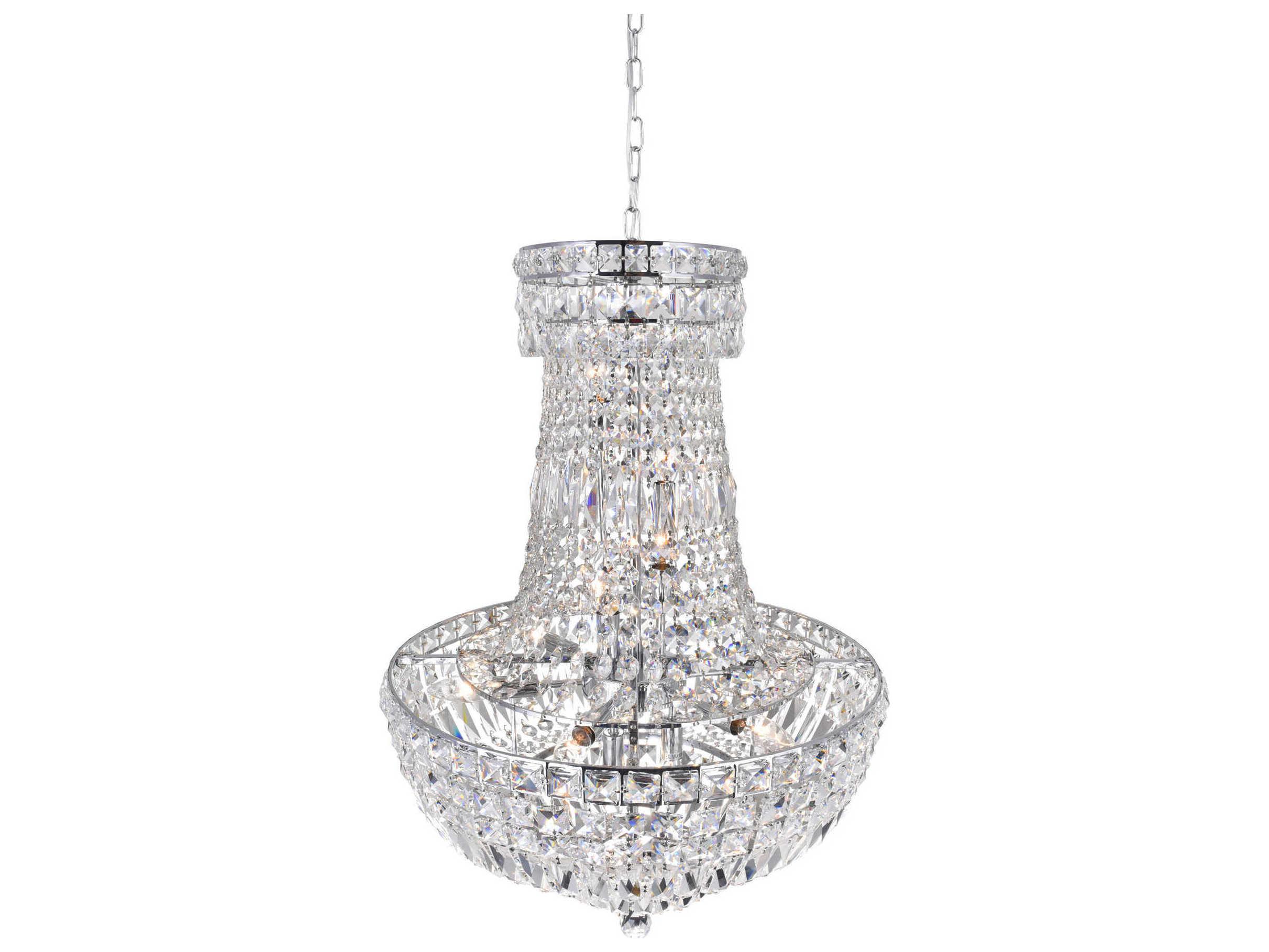 CWI Lighting Stefania 13-Light Chrome Traditional Empire Chandelier