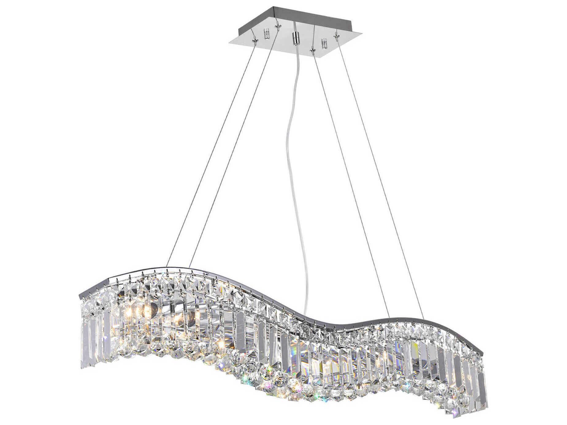 CWI Lighting Glamorous 5-Light Chrome Island Pendant