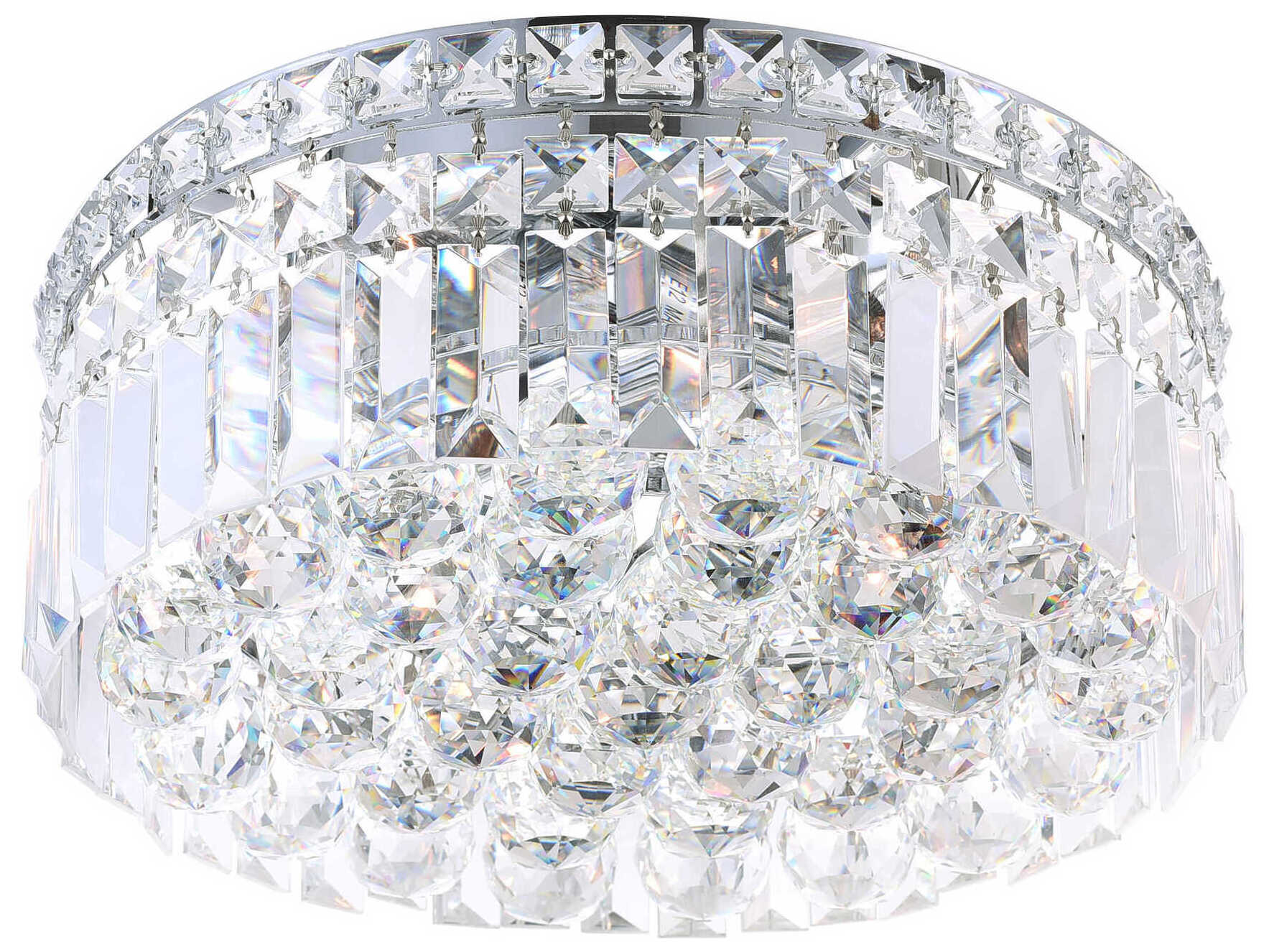 CWI Lighting Colosseum 4-Light Chrome Round Flush Mount