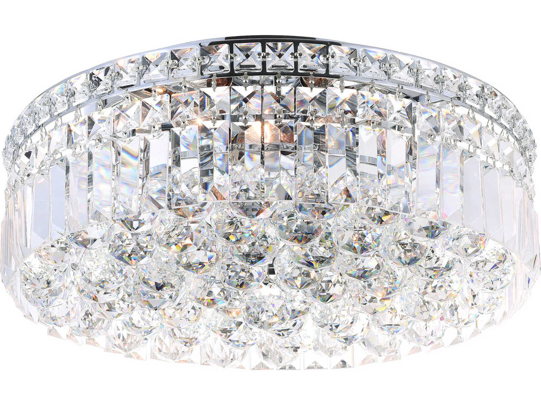 CWI Lighting Colosseum 4-Light Chrome Round Flush Mount