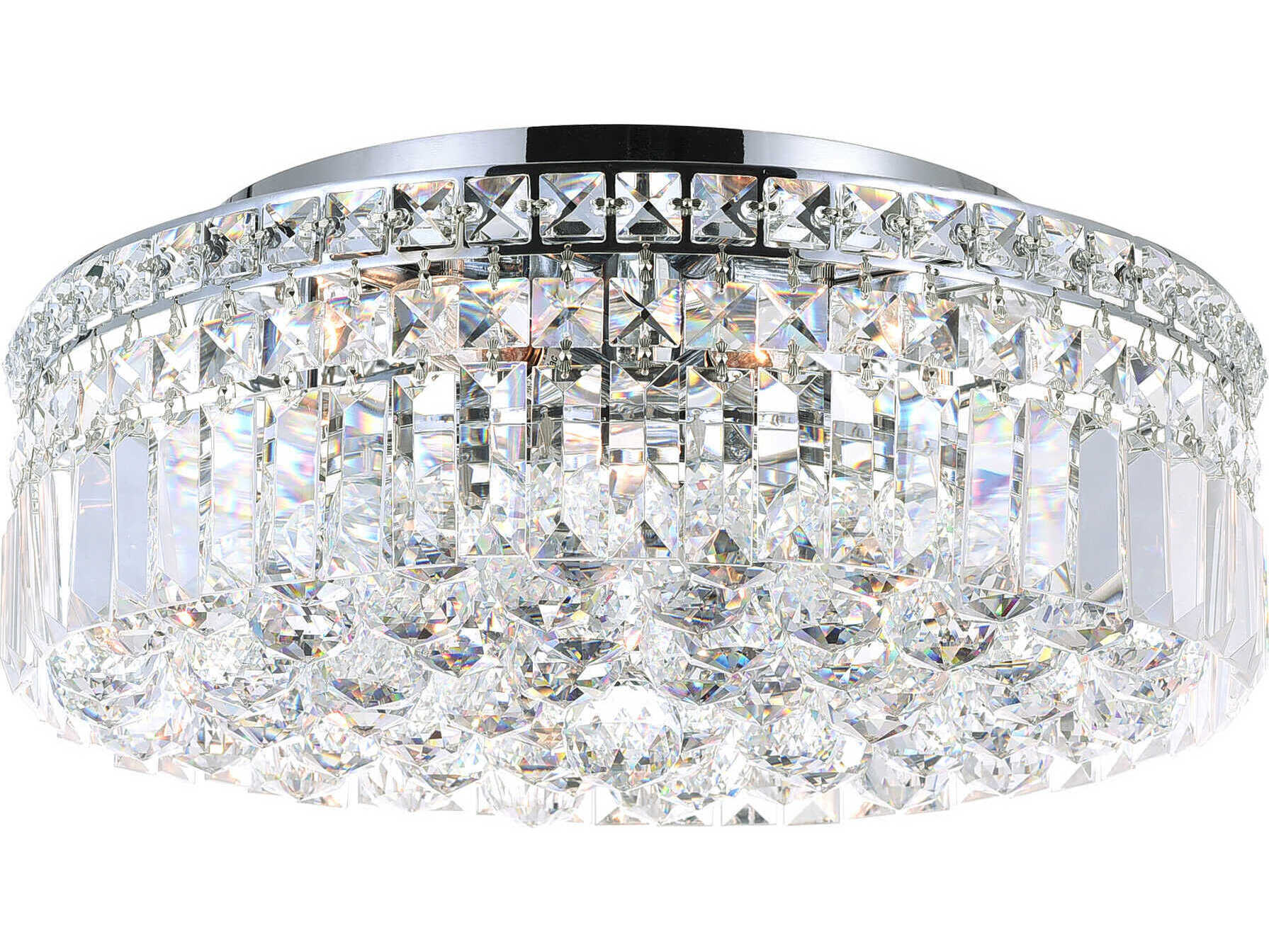 CWI Lighting Colosseum 5-Light Chrome Round Flush Mount
