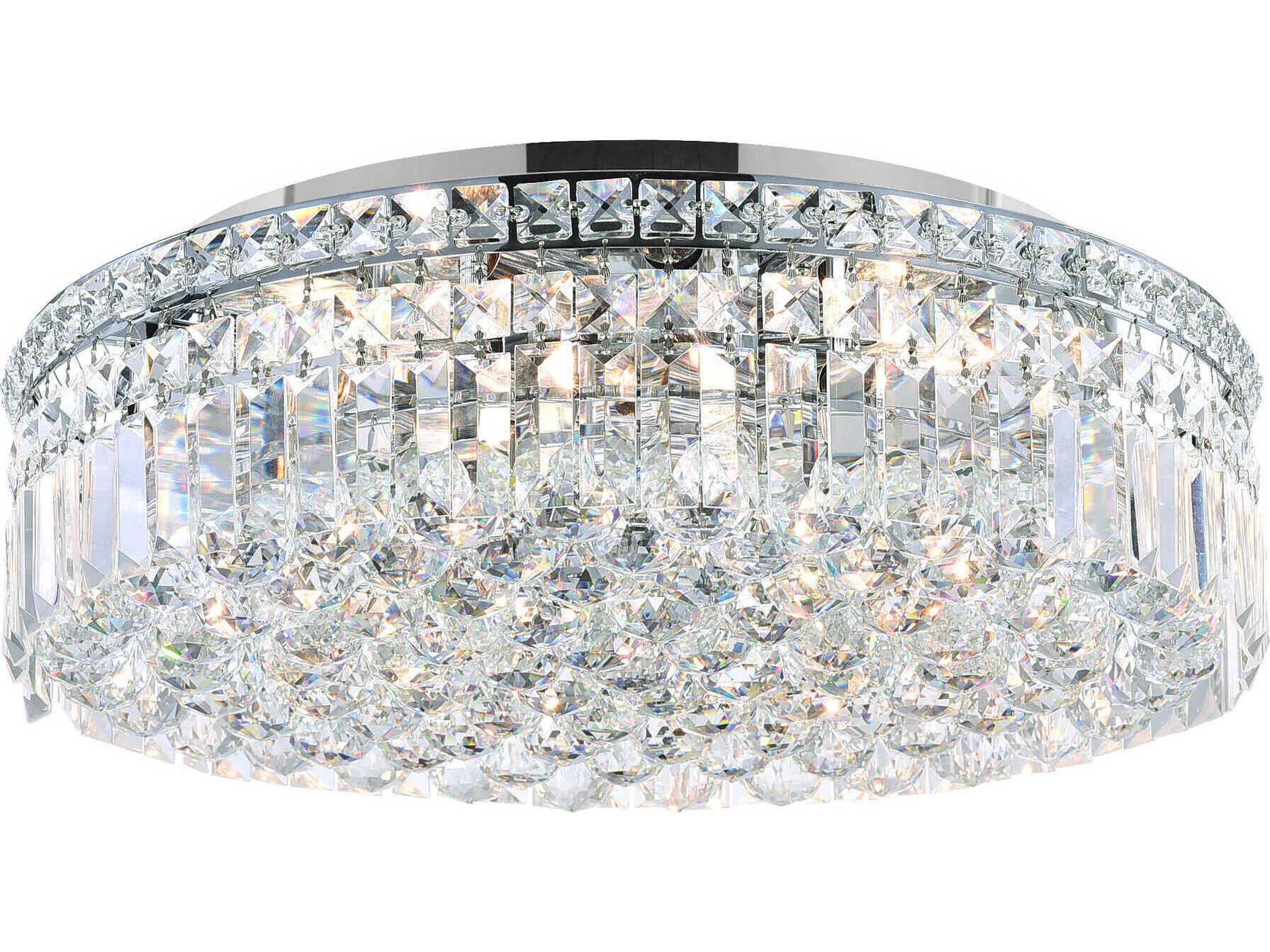 CWI Lighting Colosseum 8-Light Chrome Round Flush Mount