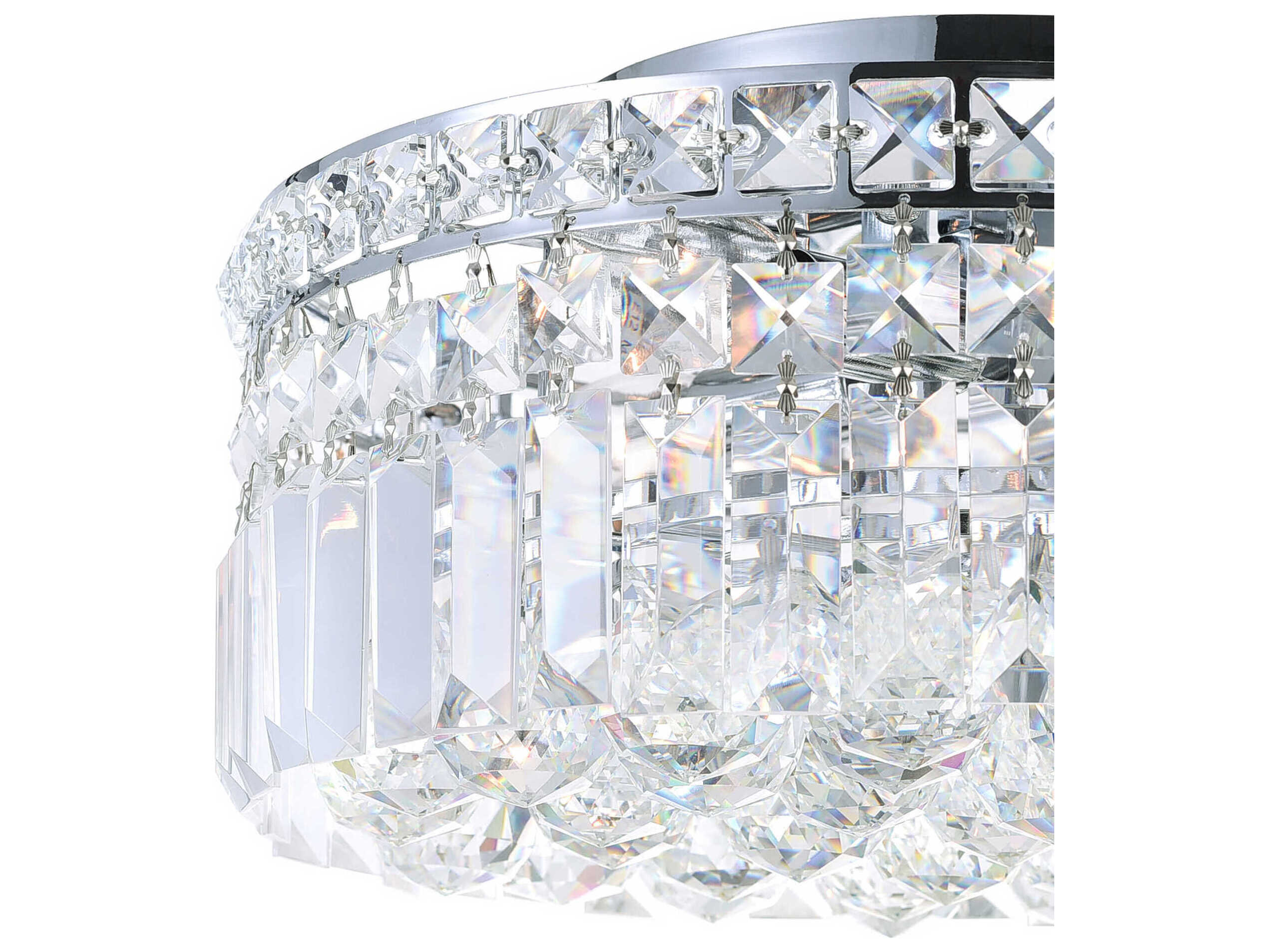 CWI Lighting Colosseum 8-Light Chrome Round Flush Mount