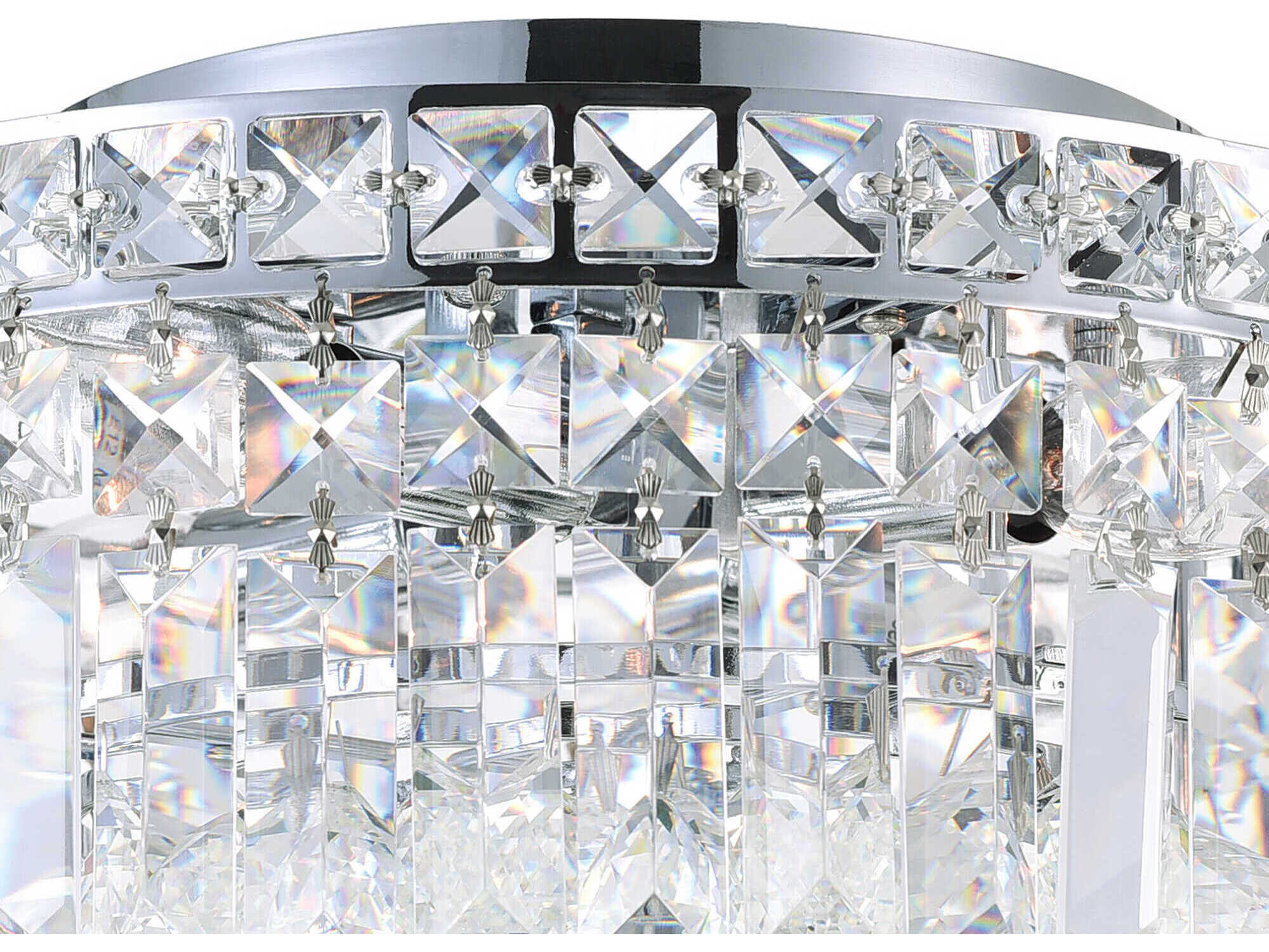 CWI Lighting Colosseum 8-Light Chrome Round Flush Mount
