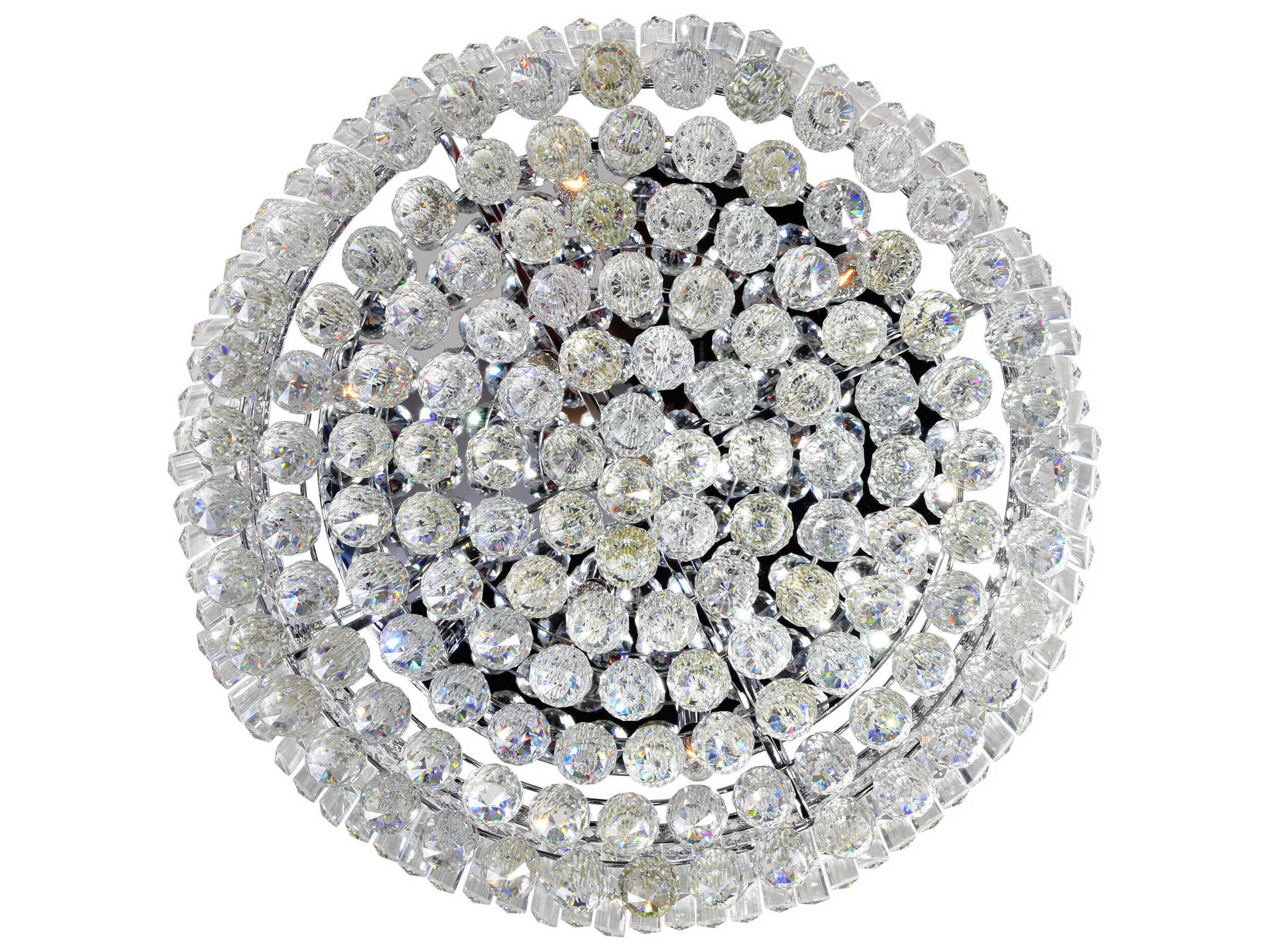 CWI Lighting Colosseum 10-Light Chrome Round Flush Mount