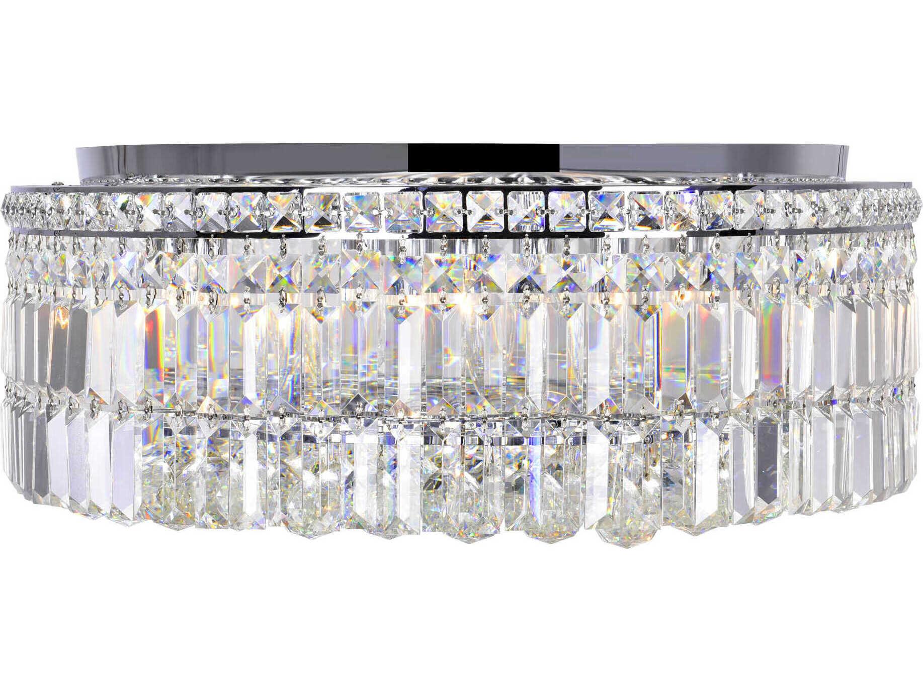 CWI Lighting Colosseum 10-Light Chrome Round Flush Mount