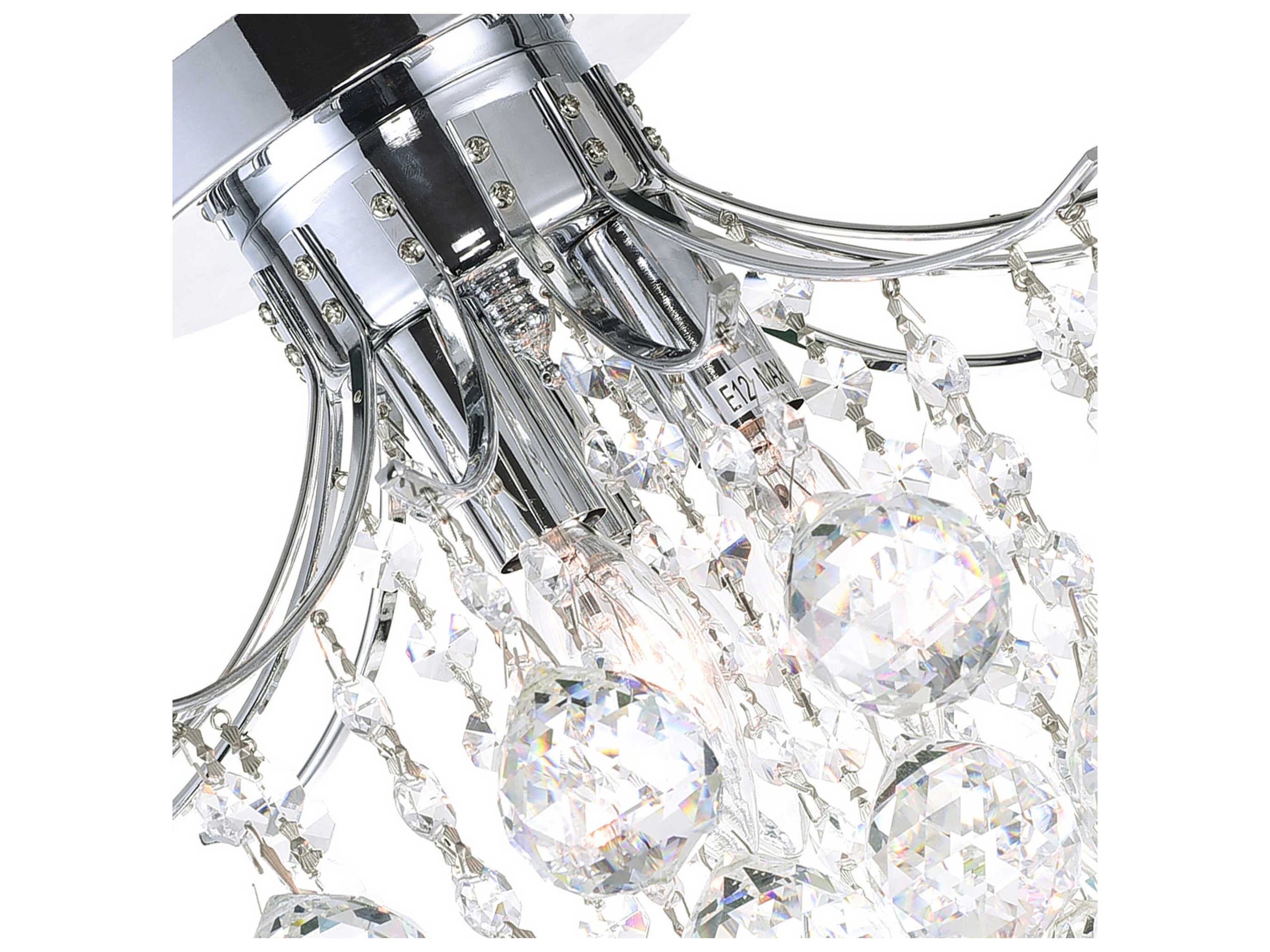 CWI Lighting Princess 3-Light Chrome Traditional Semi Flush Mount
