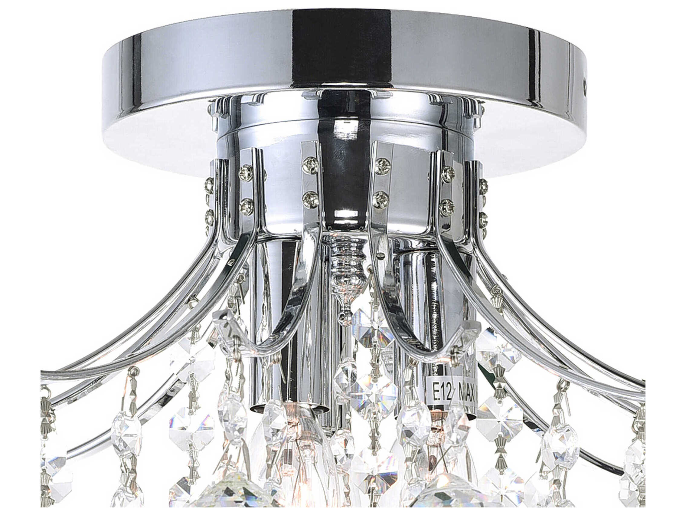 CWI Lighting Princess 3-Light Chrome Traditional Semi Flush Mount