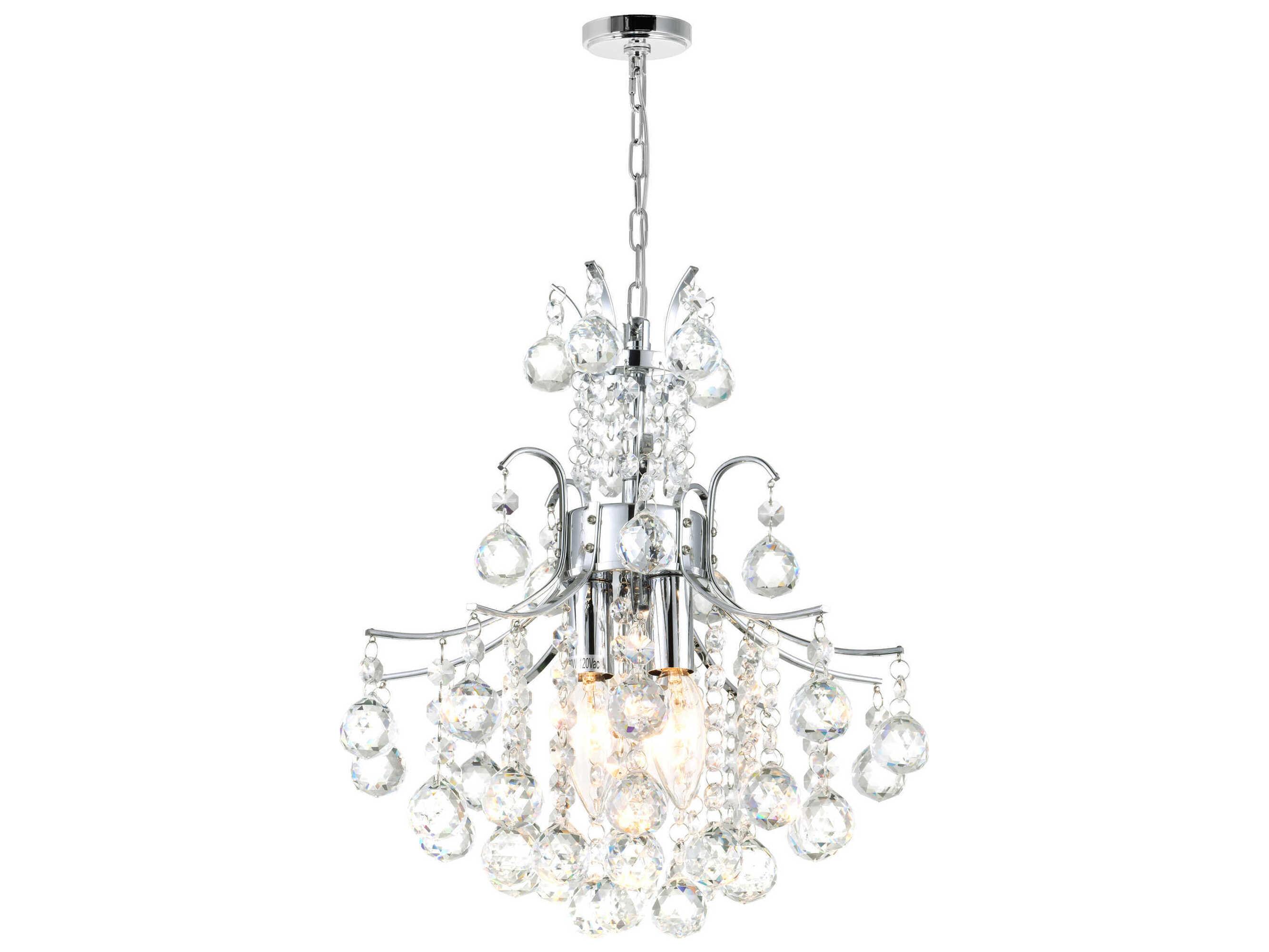 CWI Lighting Princess 3-Light Chrome Traditional Chandelier
