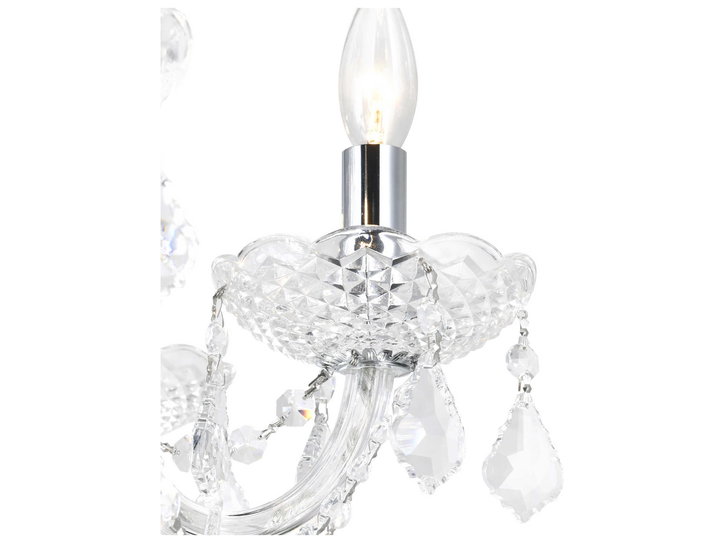 CWI Lighting Princeton 6-Light Chrome Traditional Candelabra Chandelier