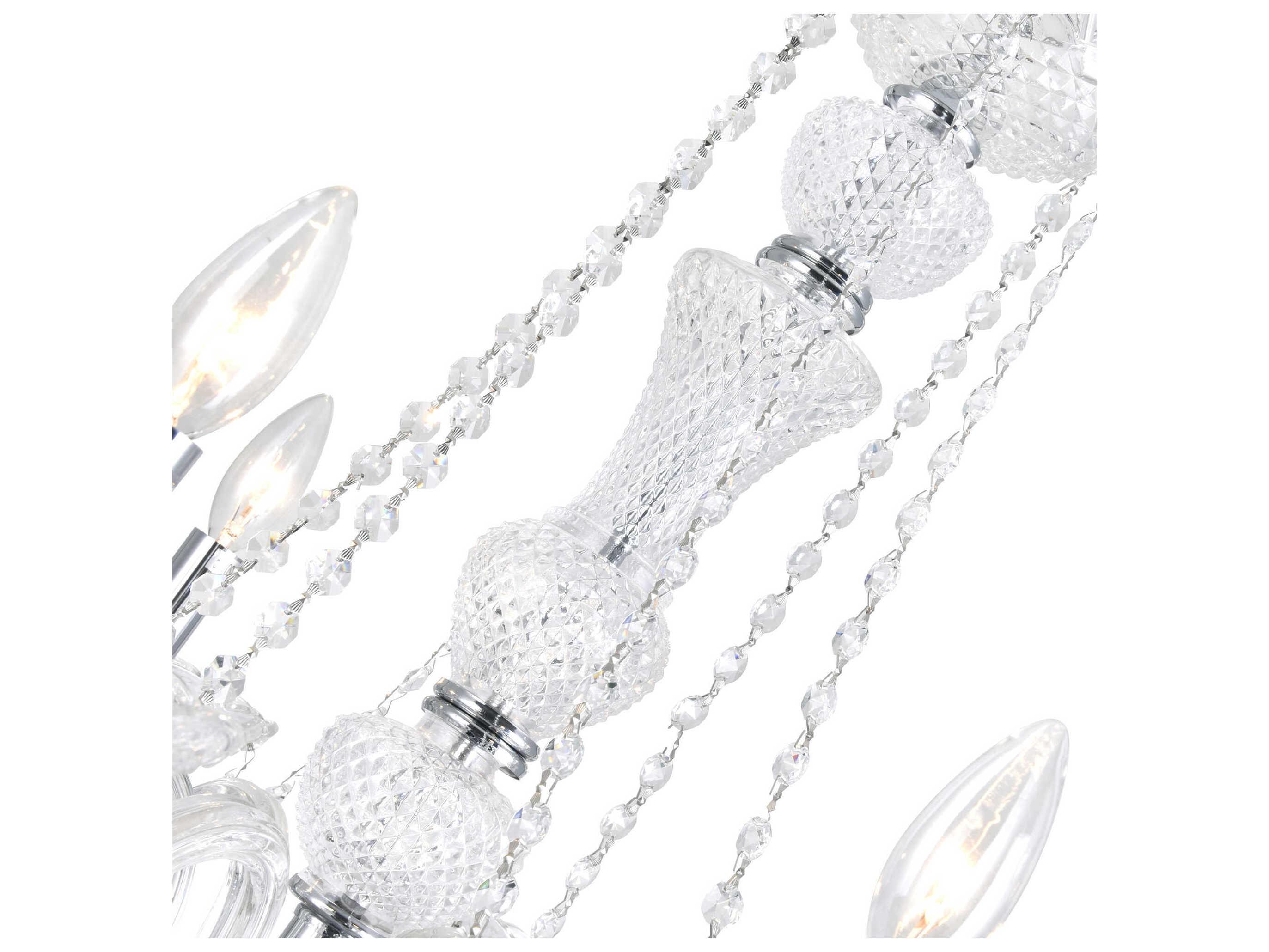 CWI Lighting Princeton 6-Light Chrome Traditional Candelabra Chandelier