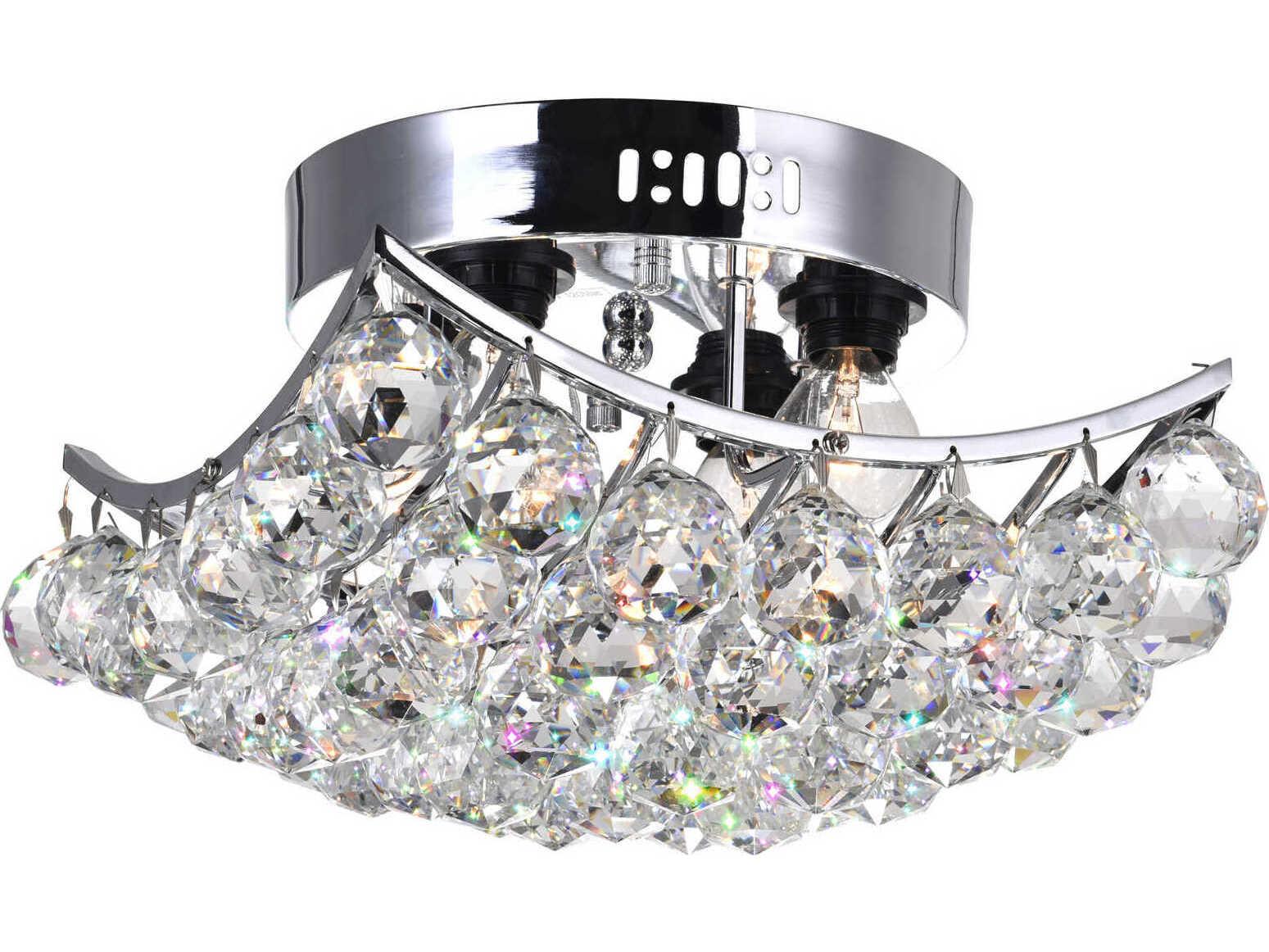 CWI Lighting Queen 4-Light Chrome Traditional Semi Flush Mount