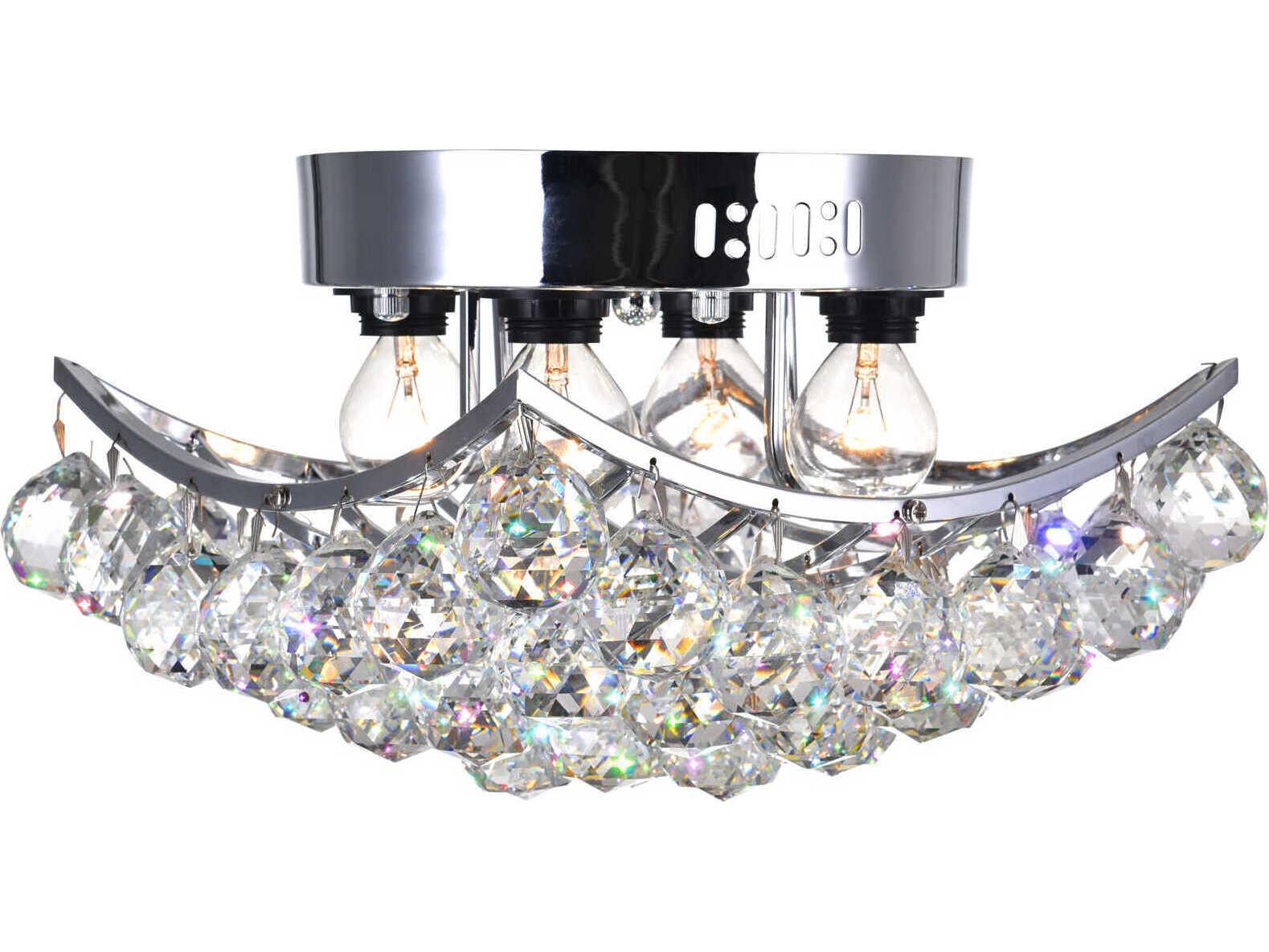 CWI Lighting Queen 4-Light Chrome Traditional Semi Flush Mount
