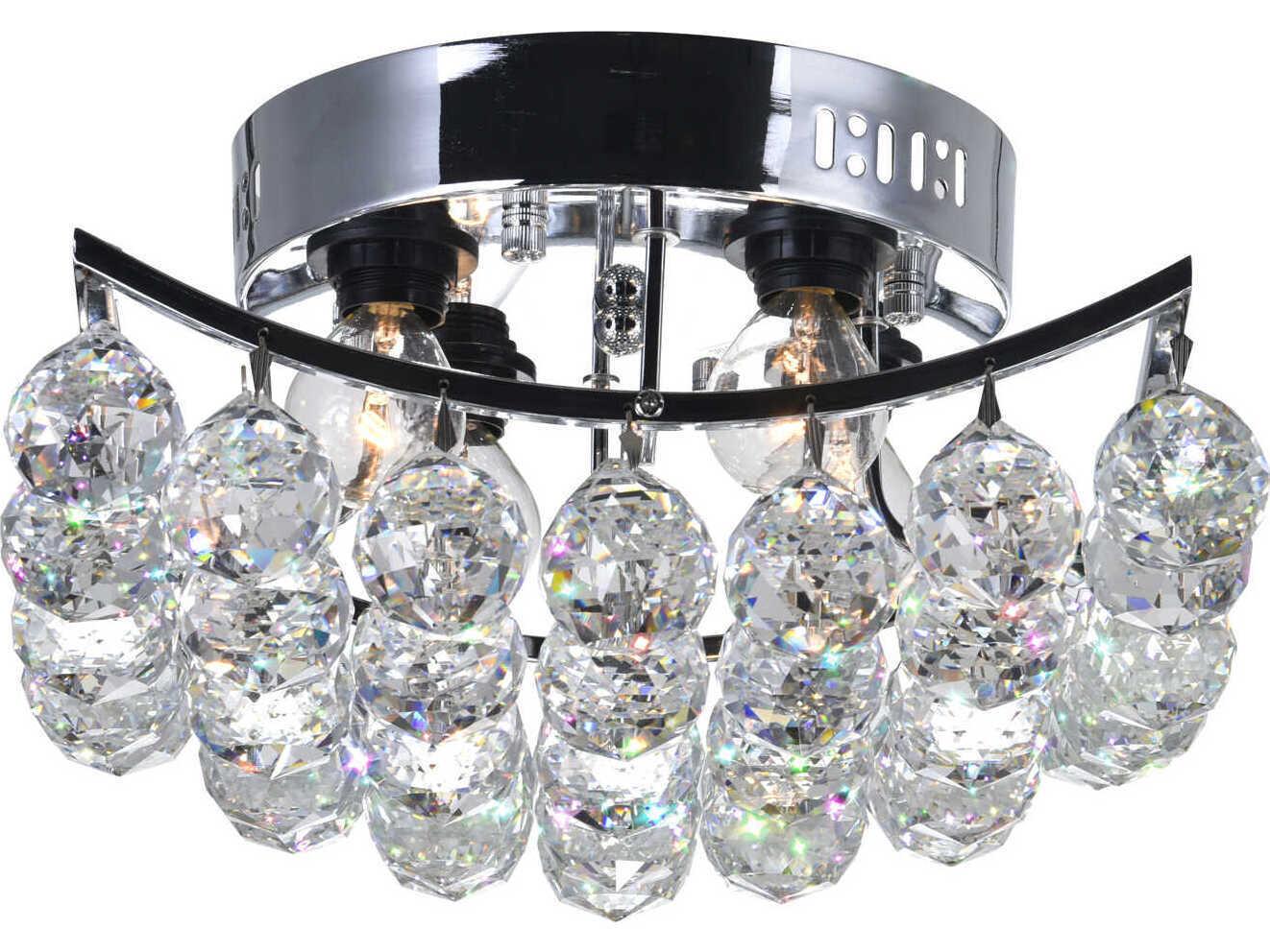CWI Lighting Queen 4-Light Chrome Traditional Semi Flush Mount