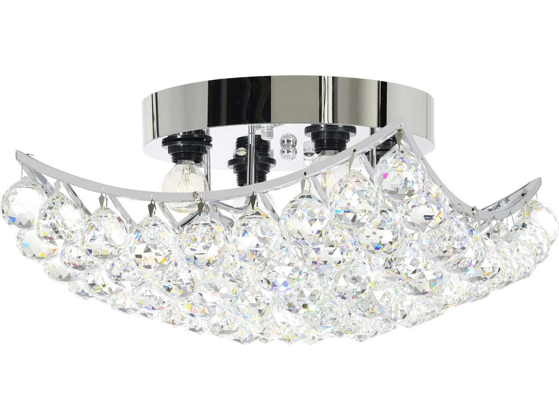CWI Lighting Queen 4-Light Chrome Traditional Semi Flush Mount