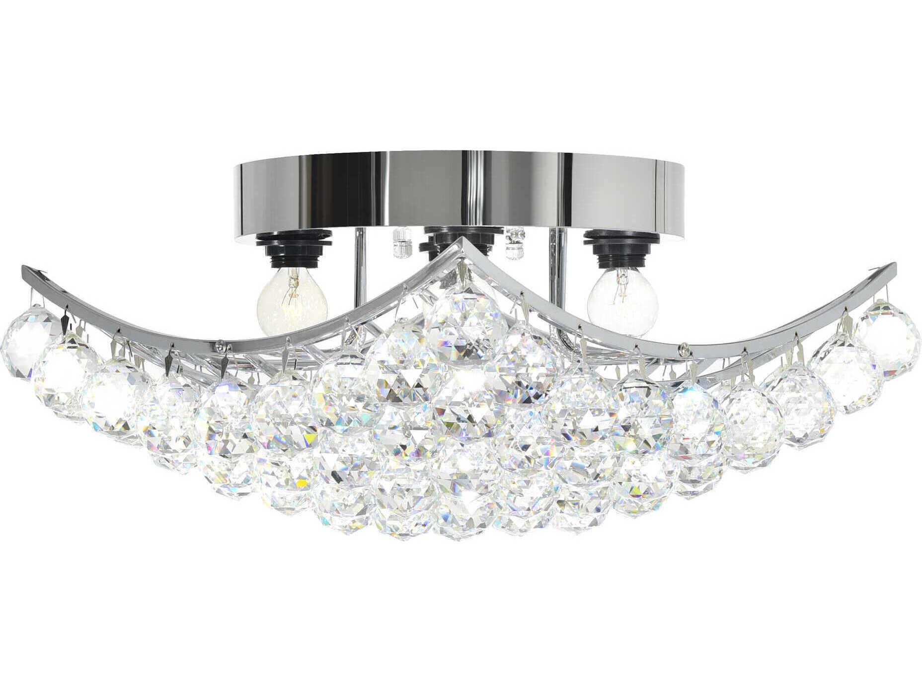 CWI Lighting Queen 4-Light Chrome Traditional Semi Flush Mount