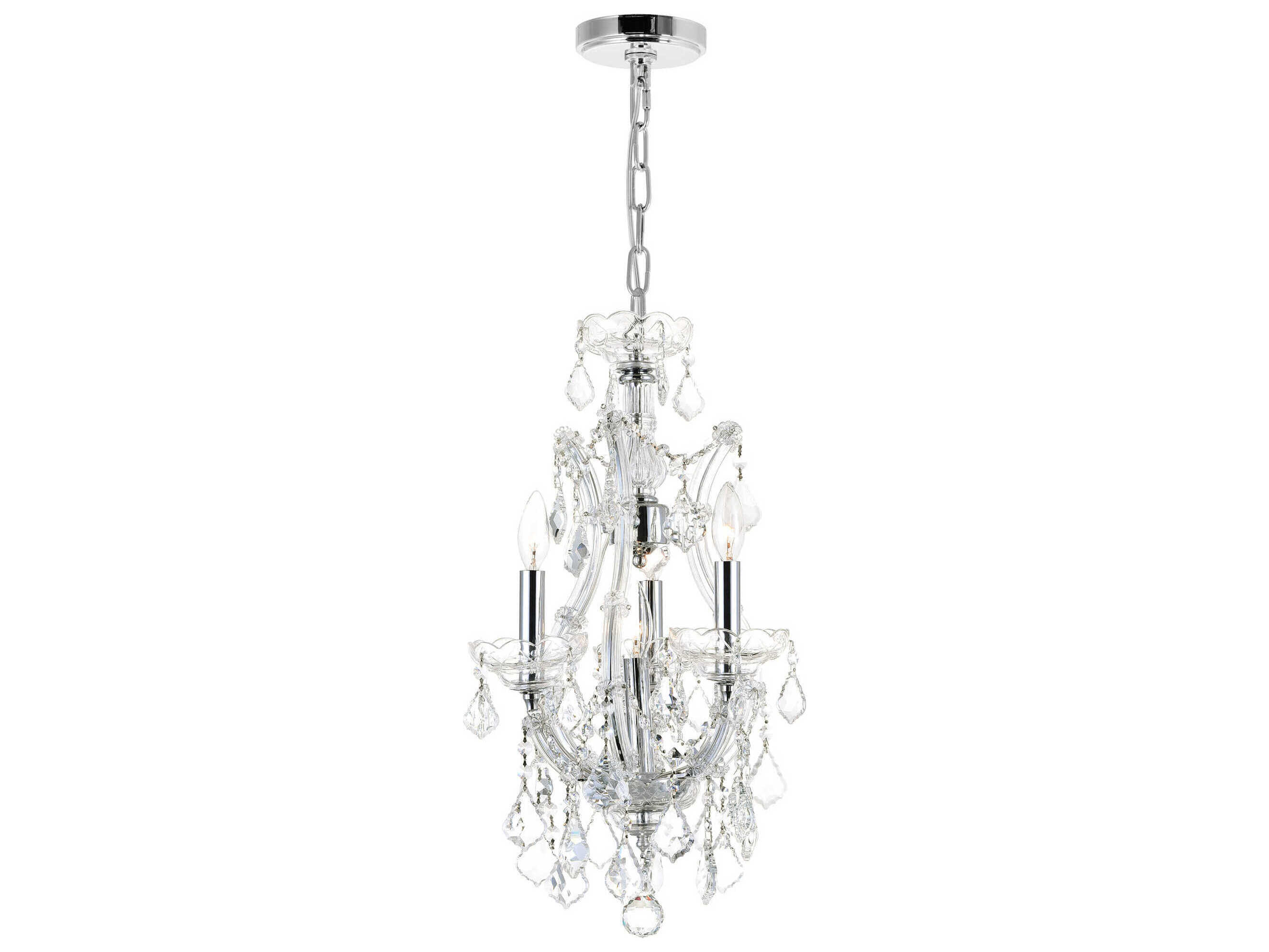 CWI Lighting Maria Theresa 4-Light Chrome Traditional Candelabra Chandelier