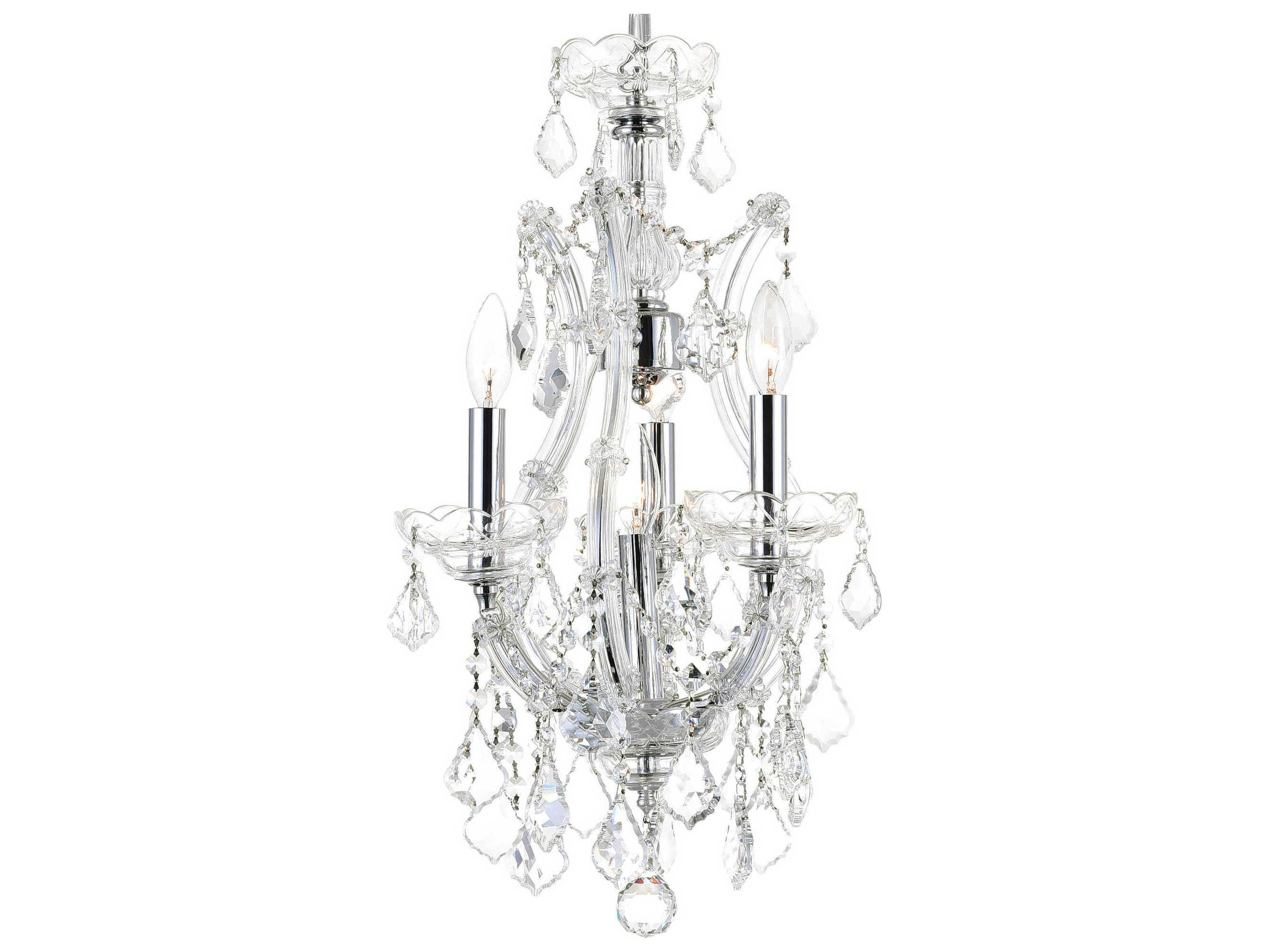 CWI Lighting Maria Theresa 4-Light Chrome Traditional Candelabra Chandelier