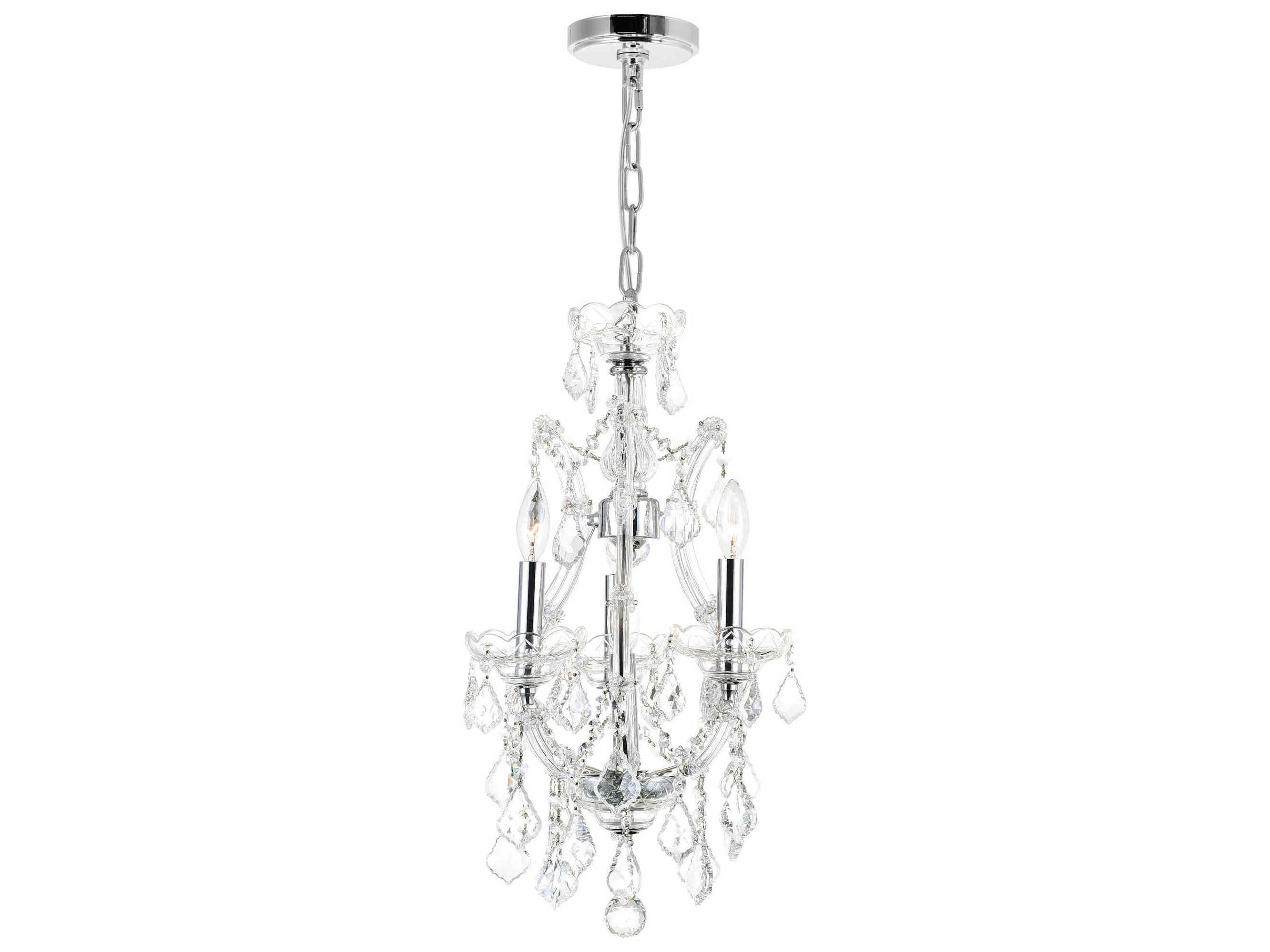 CWI Lighting Maria Theresa 4-Light Chrome Traditional Candelabra Chandelier