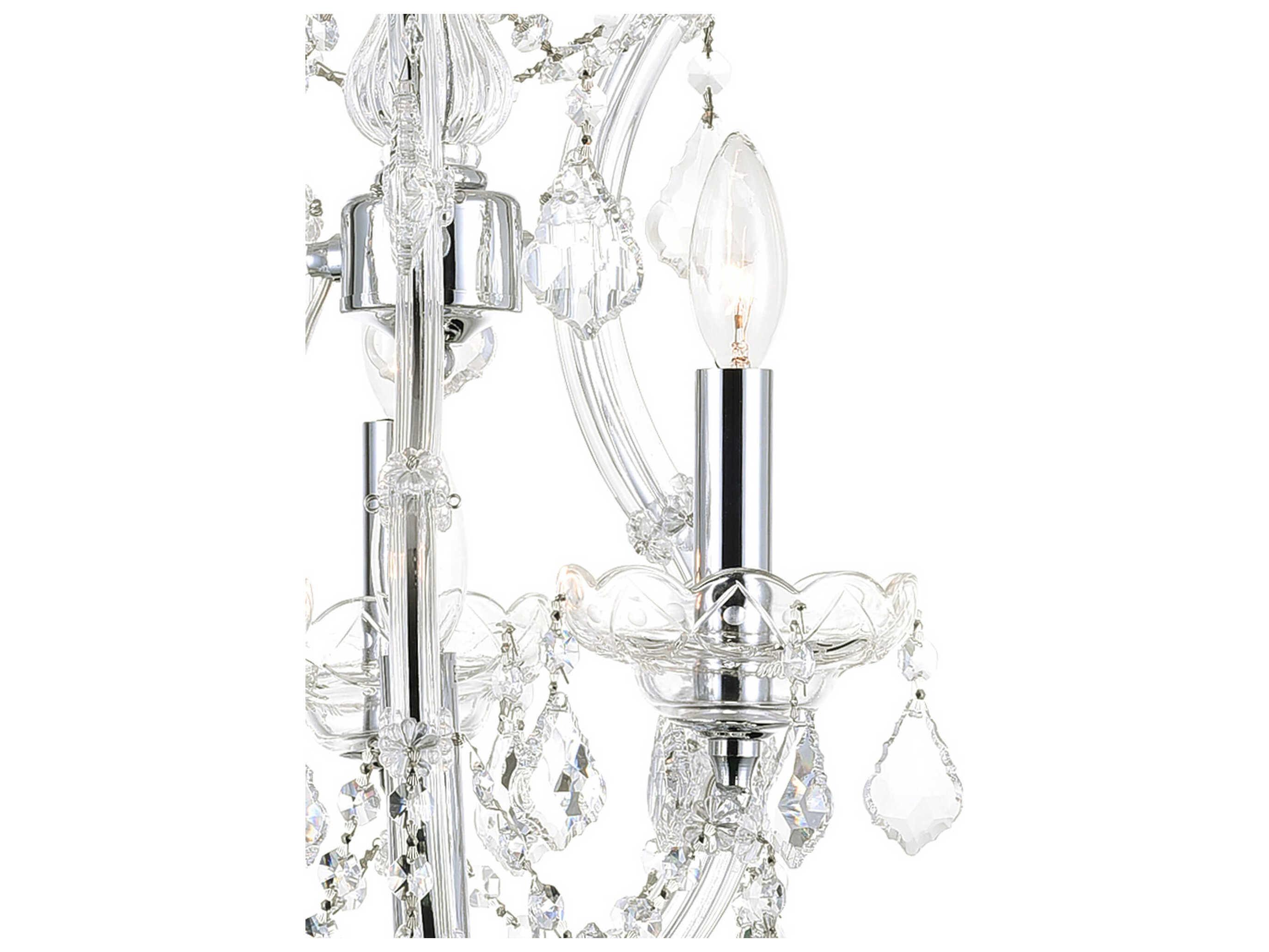 CWI Lighting Maria Theresa 4-Light Chrome Traditional Candelabra Chandelier