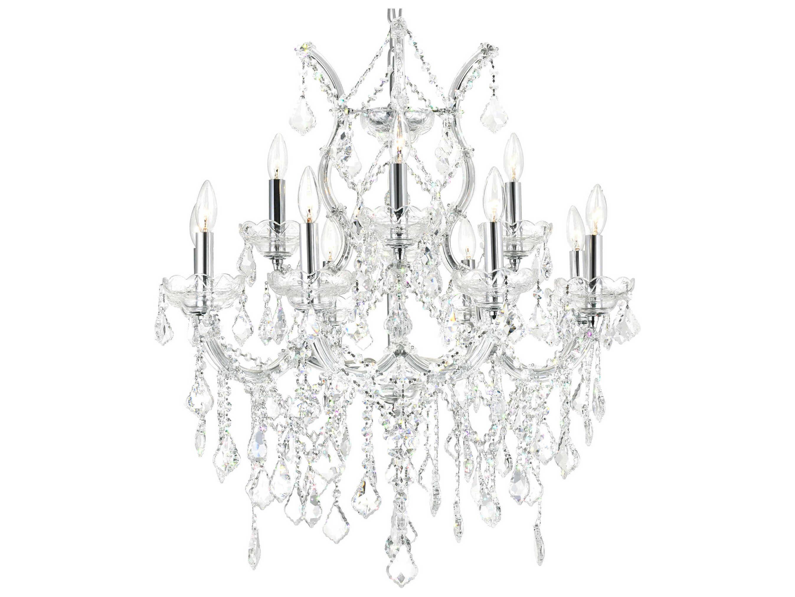 CWI Lighting Maria Theresa 13-Light Chrome Traditional Candelabra Chandelier