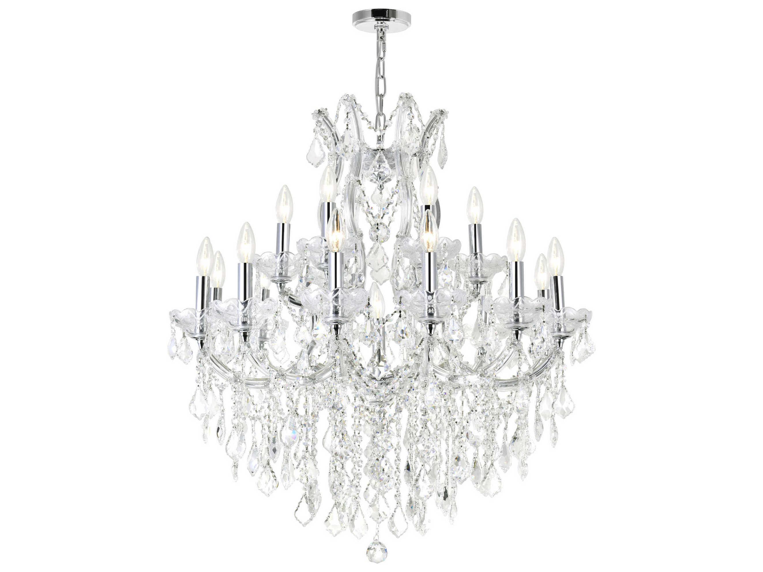 CWI Lighting Maria Theresa 19-Light Chrome Traditional Candelabra Chandelier