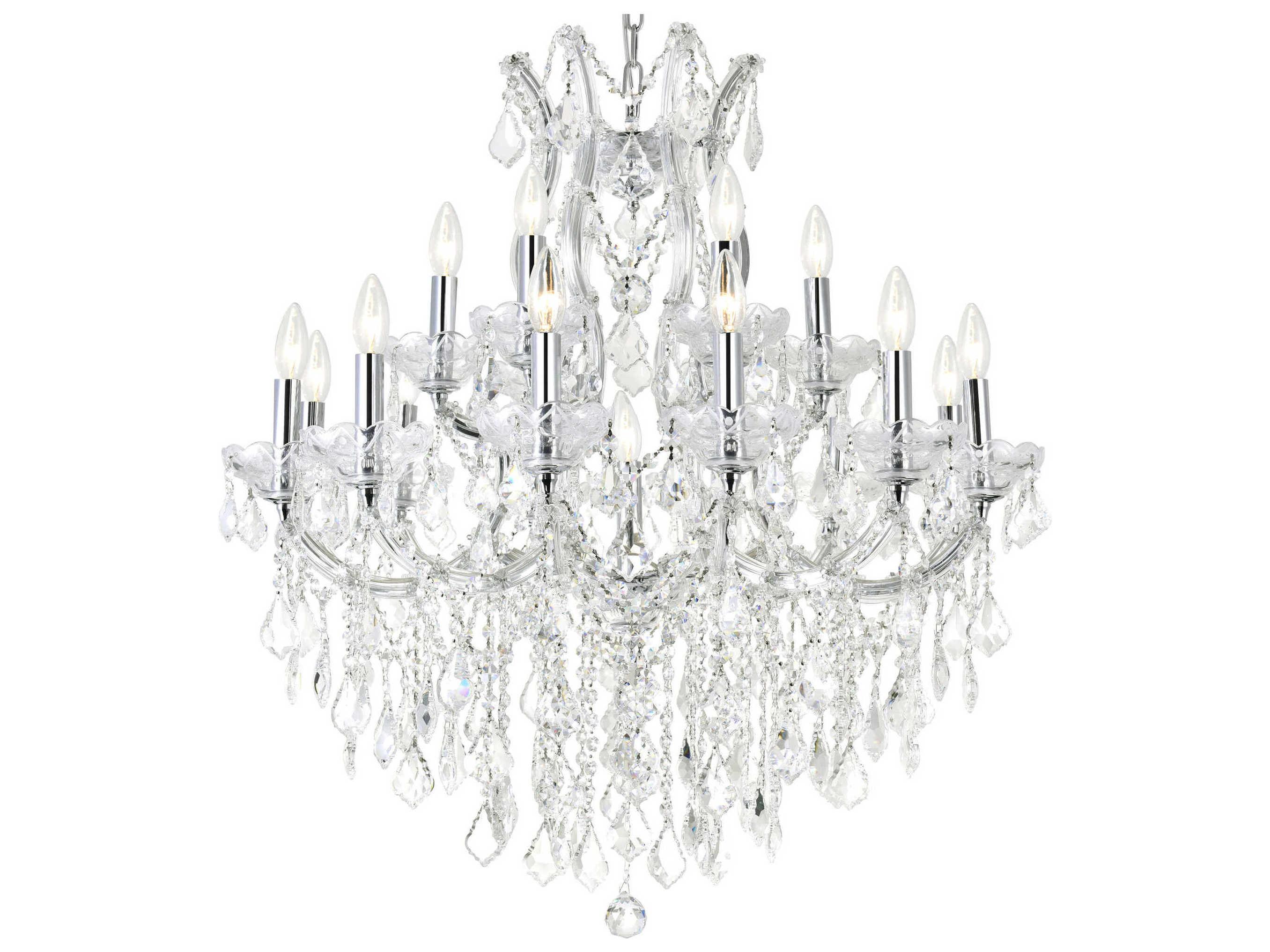 CWI Lighting Maria Theresa 19-Light Chrome Traditional Candelabra Chandelier