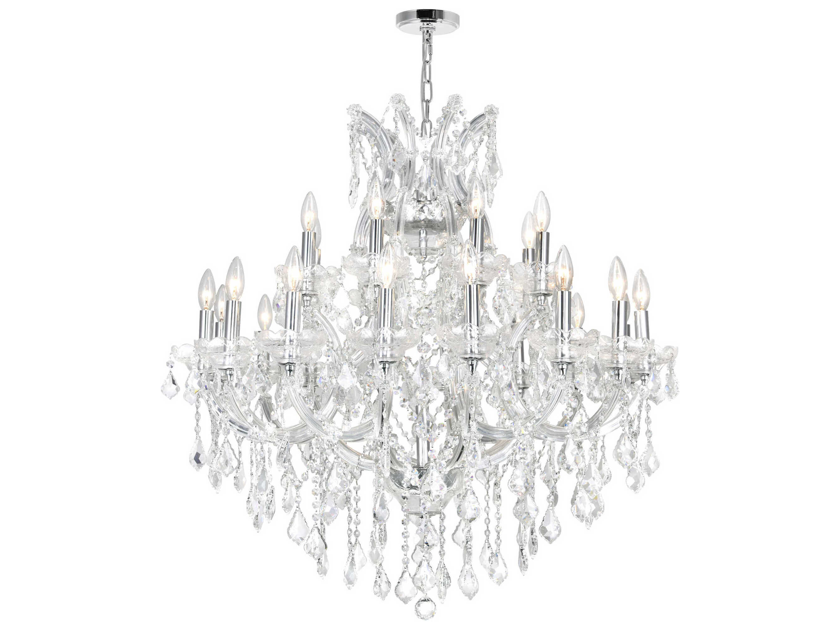 CWI Lighting Maria Theresa 25-Light Chrome Traditional Candelabra Chandelier