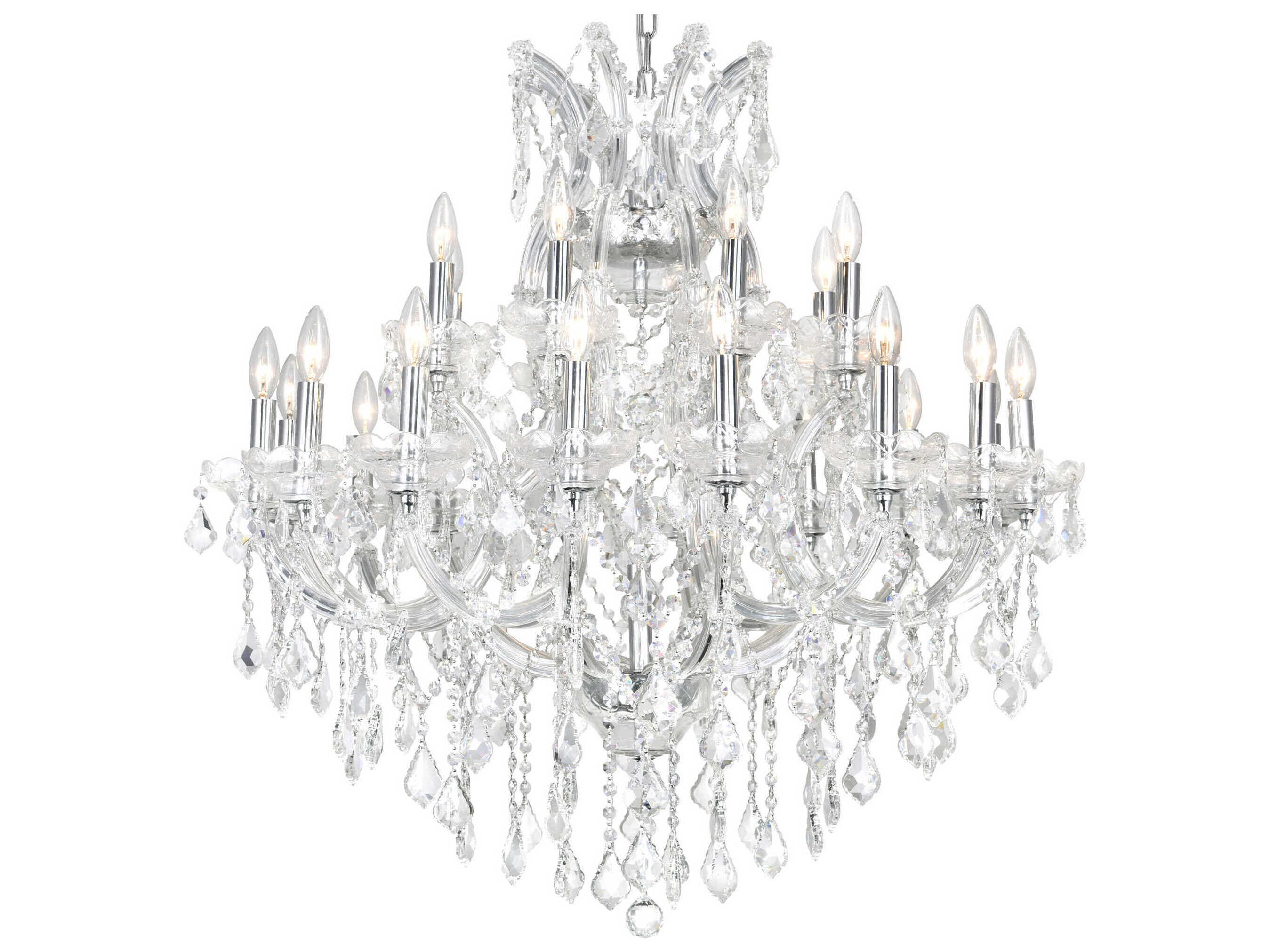 CWI Lighting Maria Theresa 25-Light Chrome Traditional Candelabra Chandelier