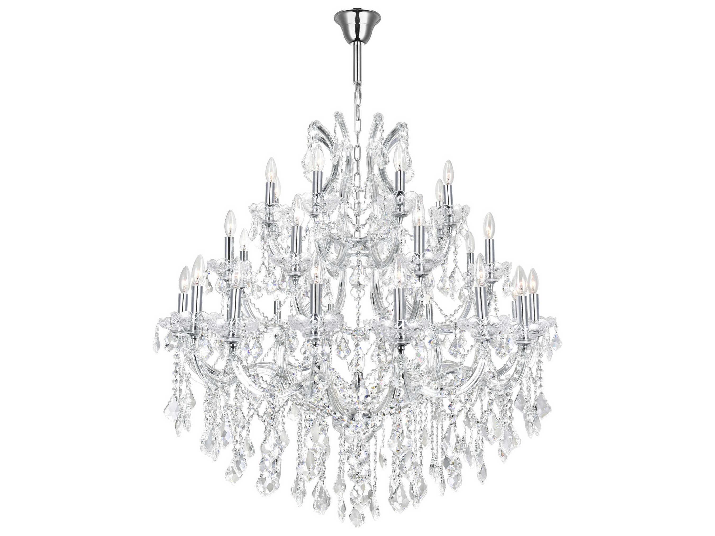 CWI Lighting Maria Theresa 33-Light Chrome Traditional Candelabra Chandelier