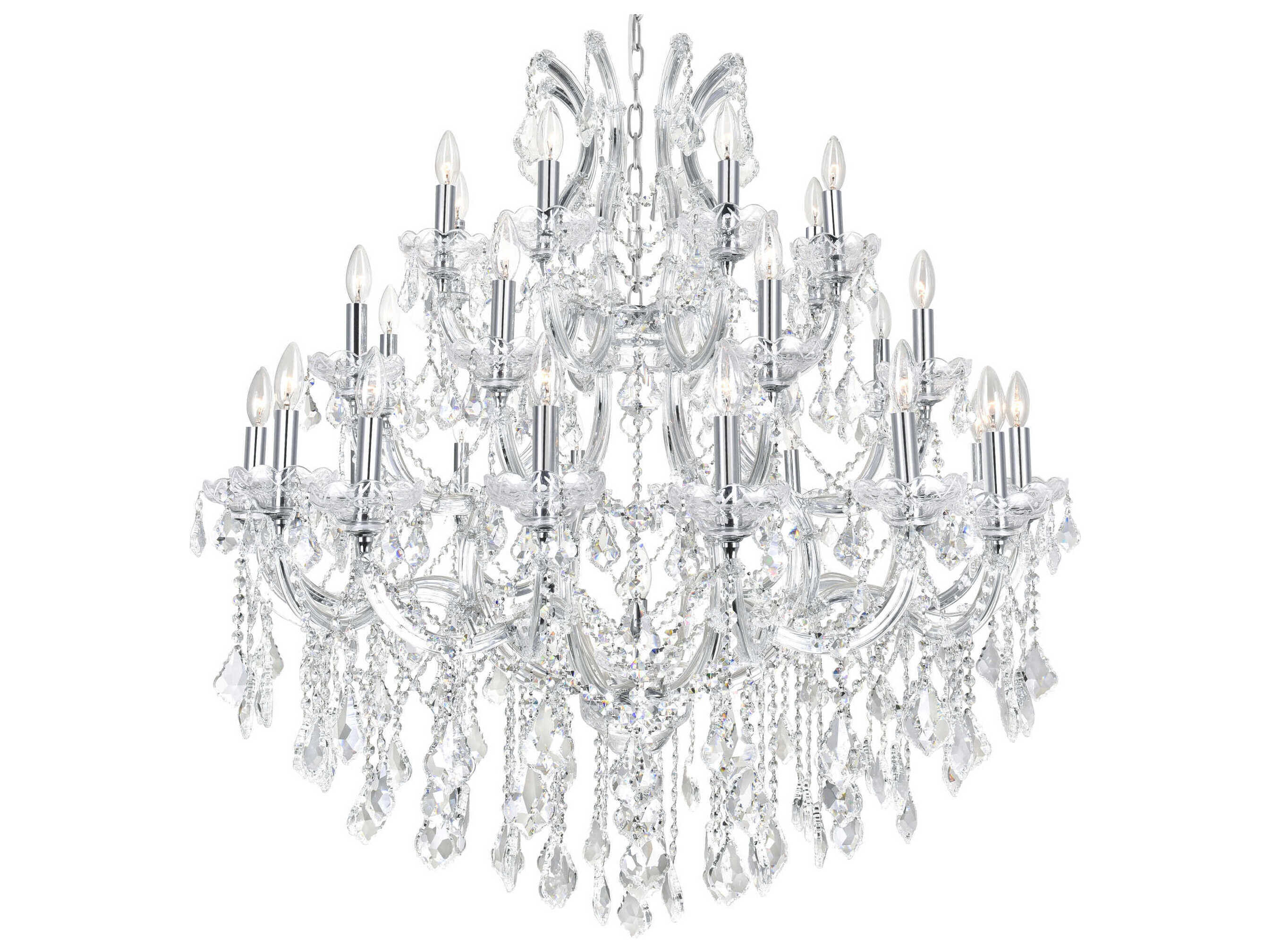 CWI Lighting Maria Theresa 33-Light Chrome Traditional Candelabra Chandelier