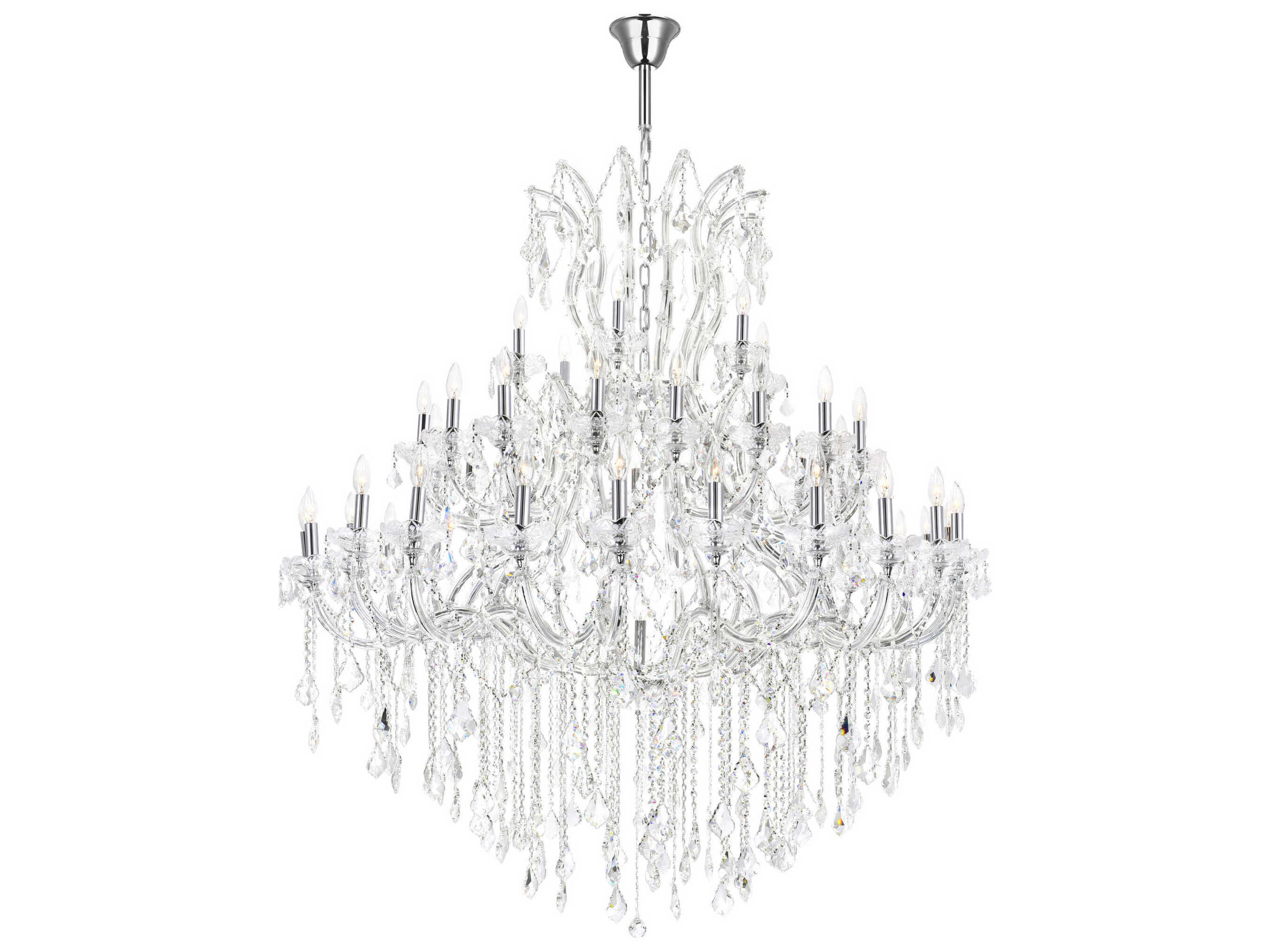 CWI Lighting Maria Theresa 49-Light Chrome Traditional Candelabra Chandelier